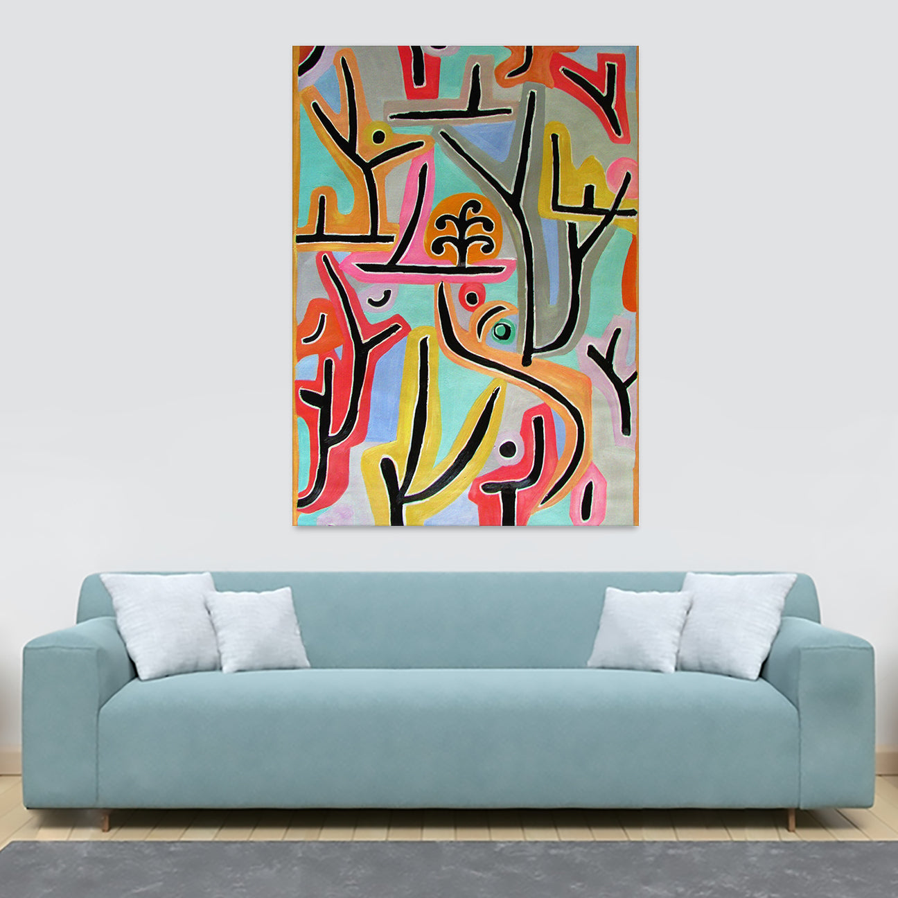 Park near Lu - Abstract Art by Paul Klee 1938 - Canvas Wall Art Framed Print - Various Sizes