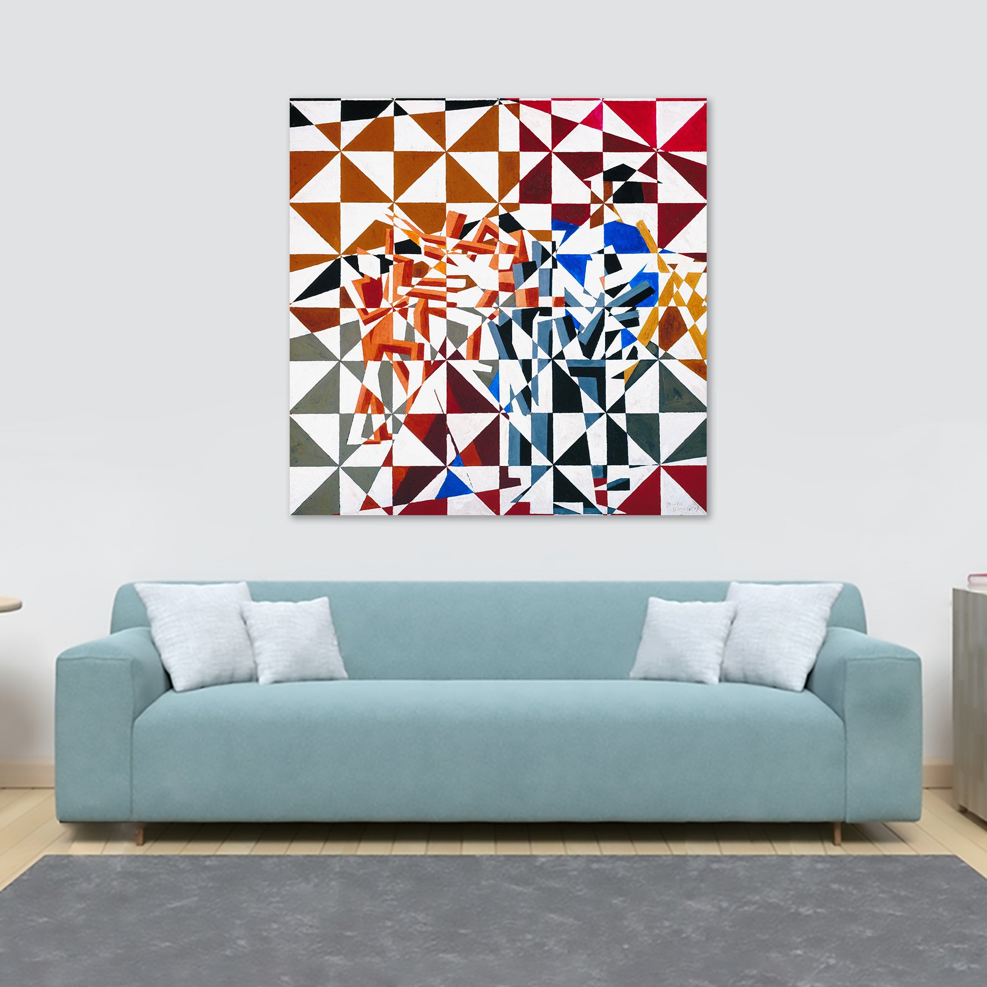 Ju-Jitsu - Abstract by David Bomberg - Framed Canvas Wall Art Print - Various Sizes