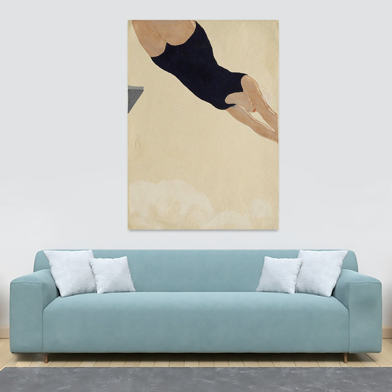 Diving by Koshiro Onchi - Vintage Japanese Wall Art - Canvas Wall Art Framed Print Various Sizes