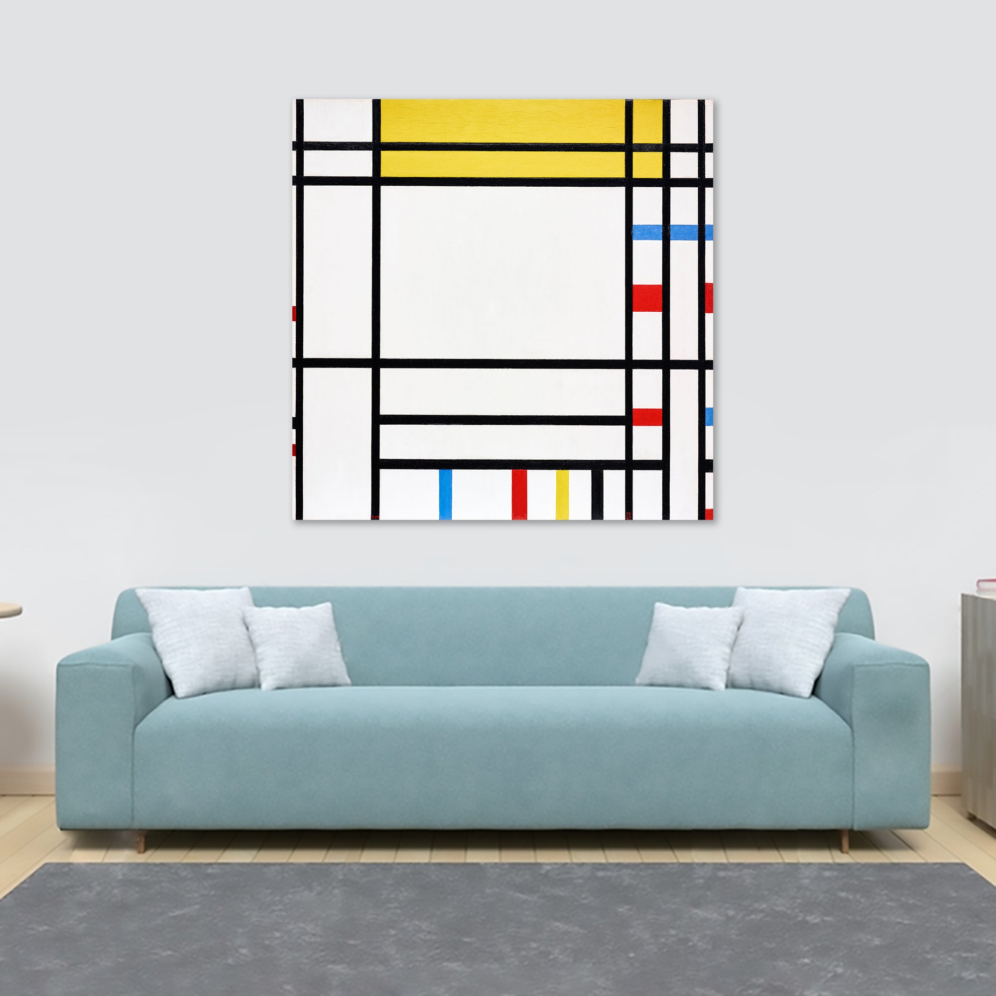 Place De La Concorde - Bauhaus Abstract Wall Art by Piet Mondrian - Framed Canvas Wall Art Print - Various Sizes