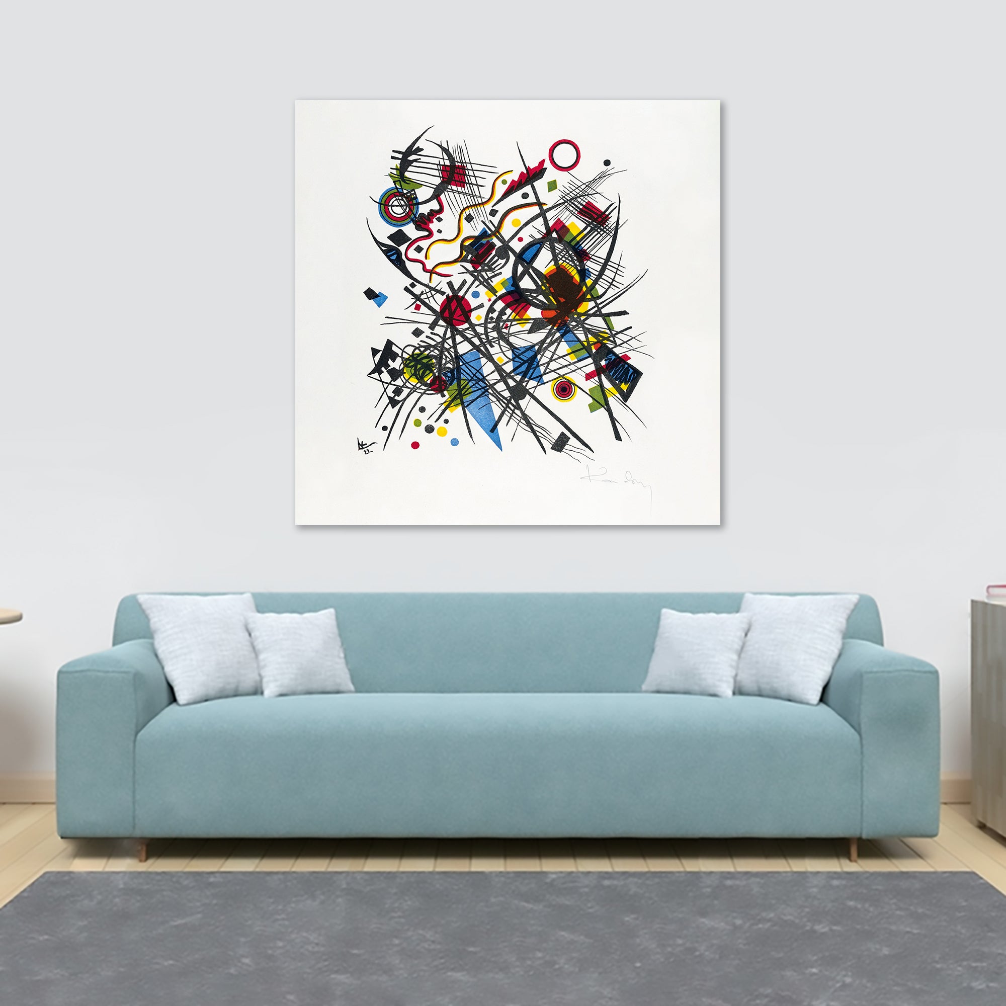 Lithograph for the Fourth Bauhaus Folder 1922 by Wassily Kandinsky - Framed Canvas Wall Art Print - Various Sizes