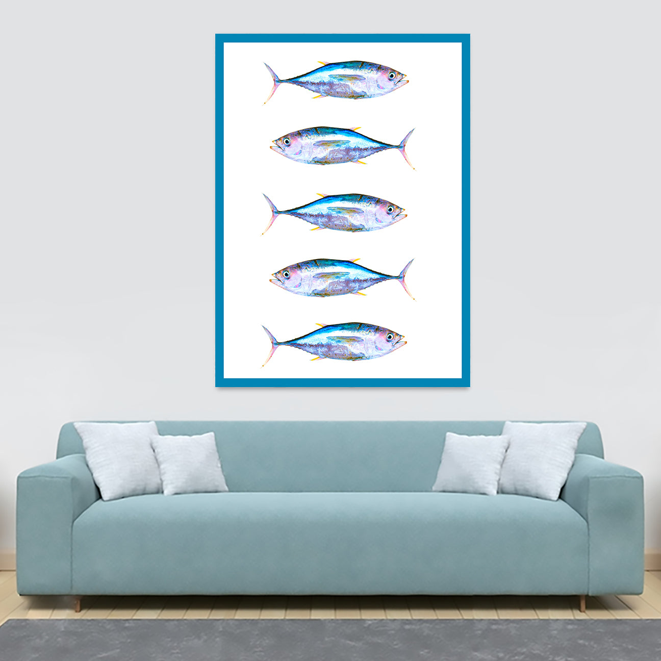 Tuna Fish - Kitchen Wall Art - Canvas Wall Art Framed Print - Various Sizes