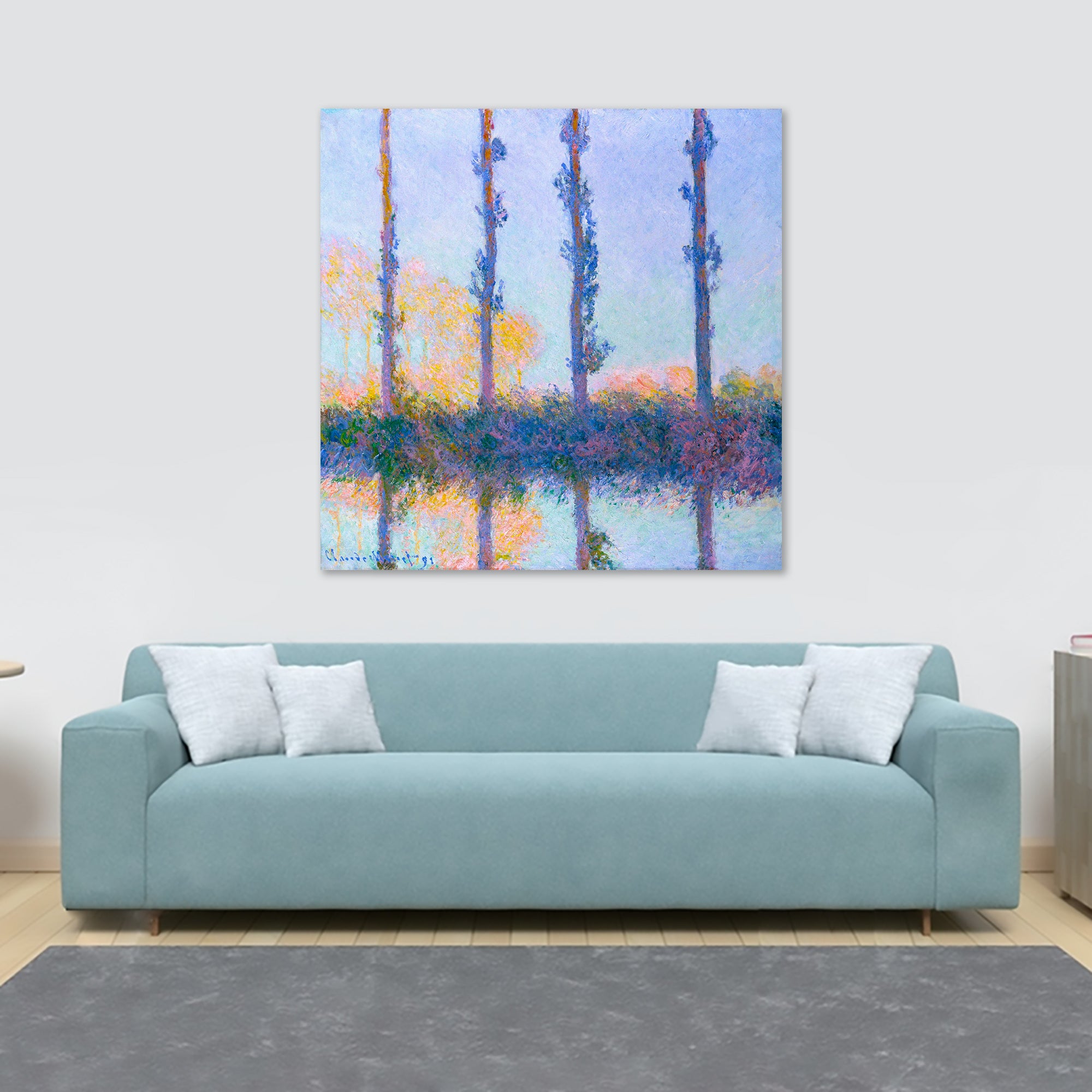 The Four Trees - Wall Art by Claude Monet 1891 - Framed Canvas Wall Art Print - Various Sizes