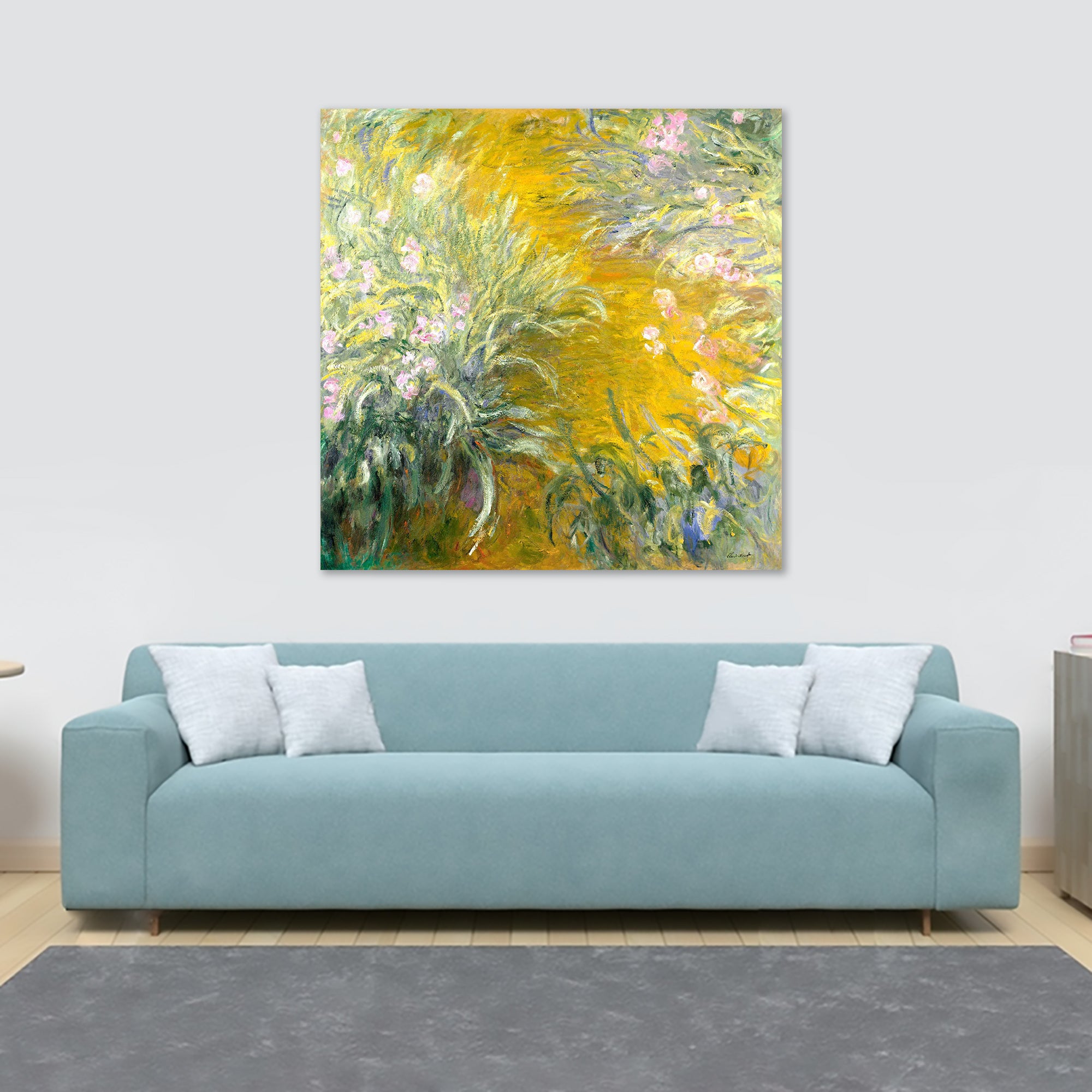 The Path through the Irises - Wall Art by Claude Monet - Framed Canvas Wall Art Print - Various Sizes