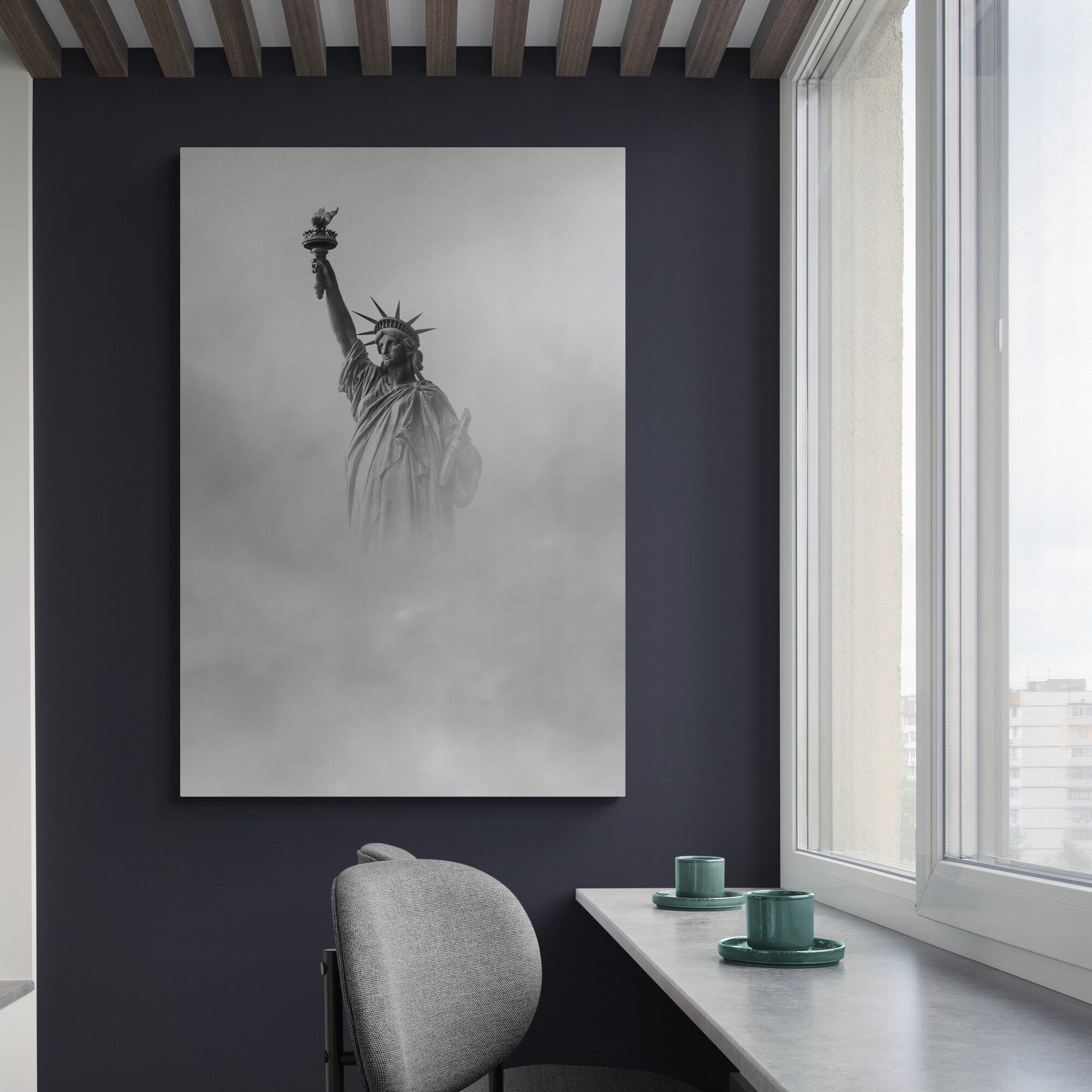 Statue Of Liberty - New York Wall Art - Canvas Wall Art Framed Print - Various Sizes