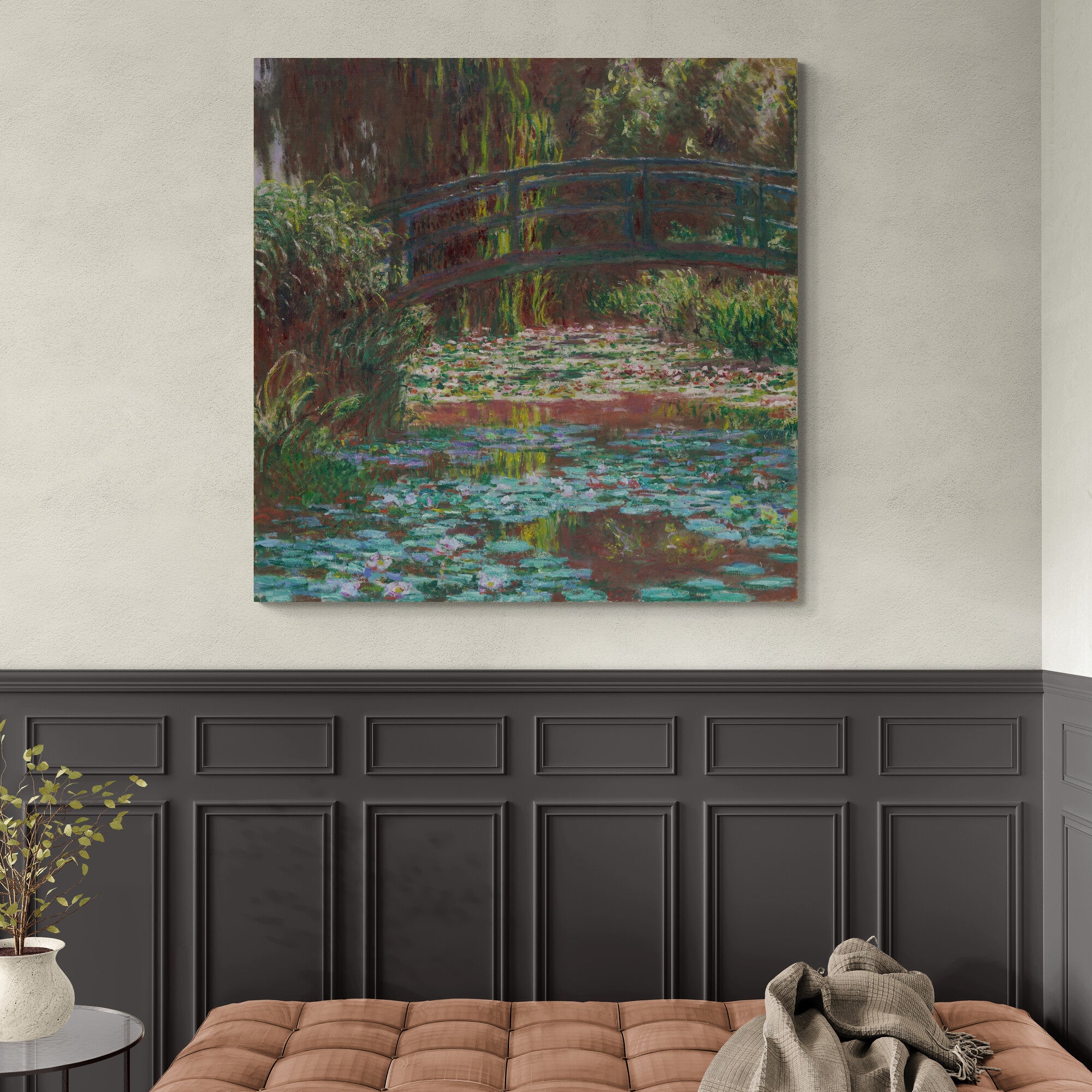 Water Lily Pond by Claude Monet - Wall Art - Framed Canvas Wall Art Print - Various Sizes