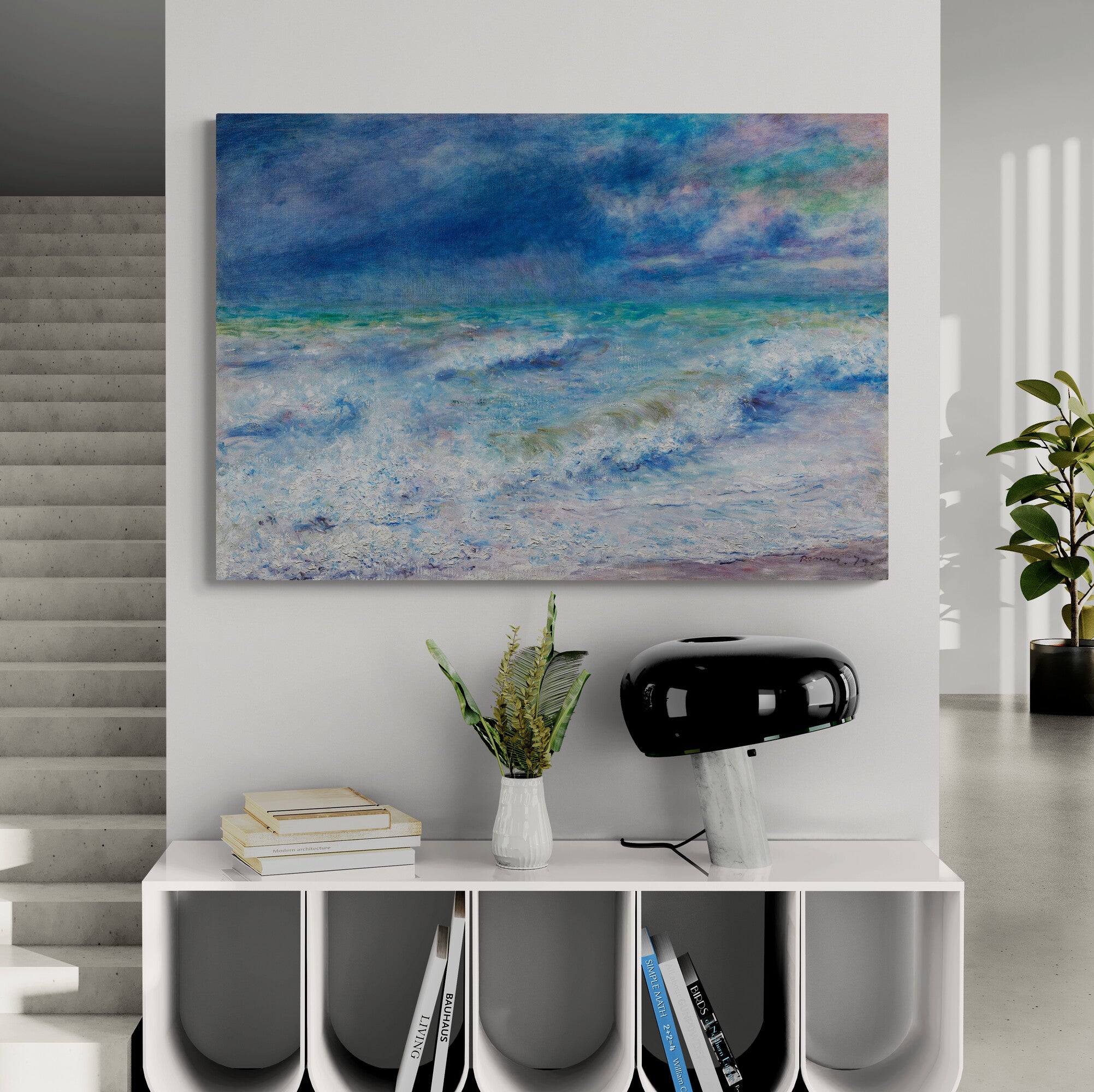 Seascape by Pierre-Auguste Renoir - Canvas Wall Art Framed Print - Various Sizes