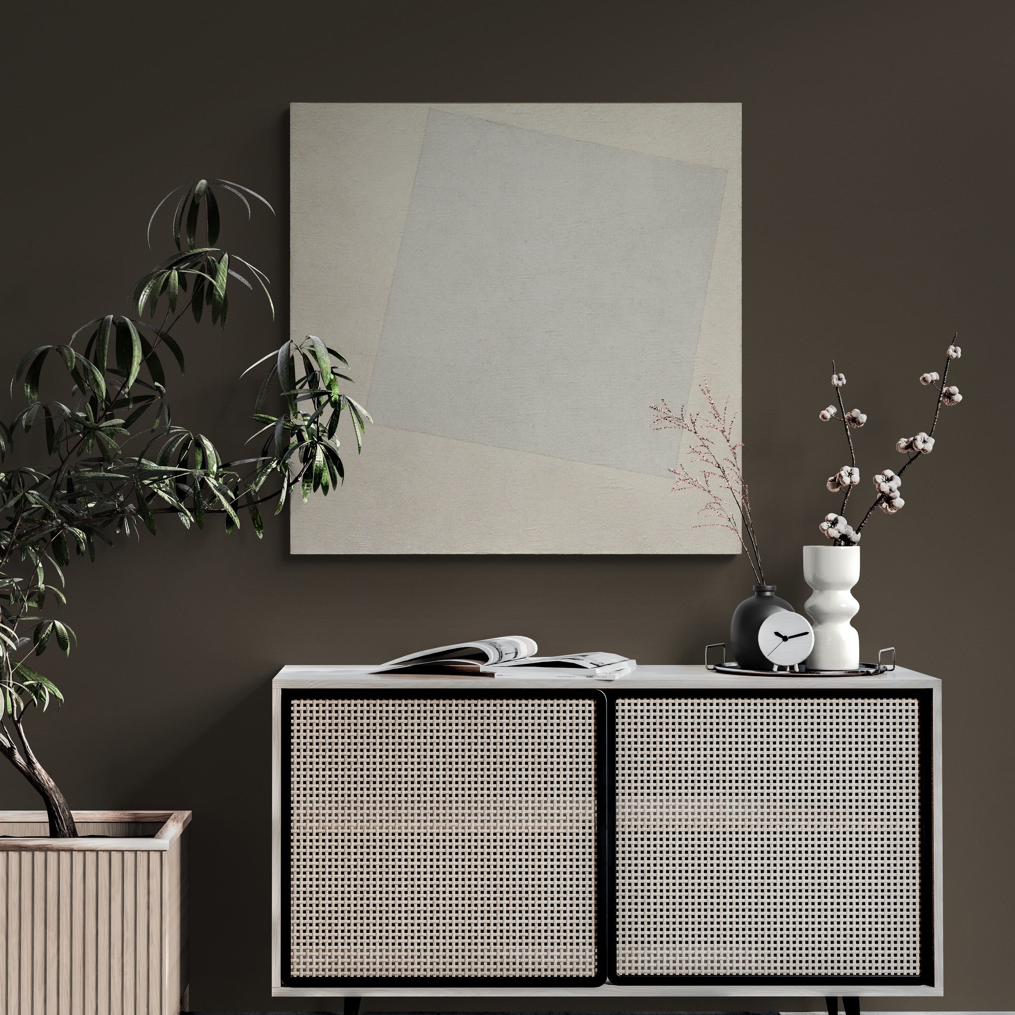 White On White by Kazimir Malevich 1918 - Framed Canvas Wall Art Print - Various Sizes