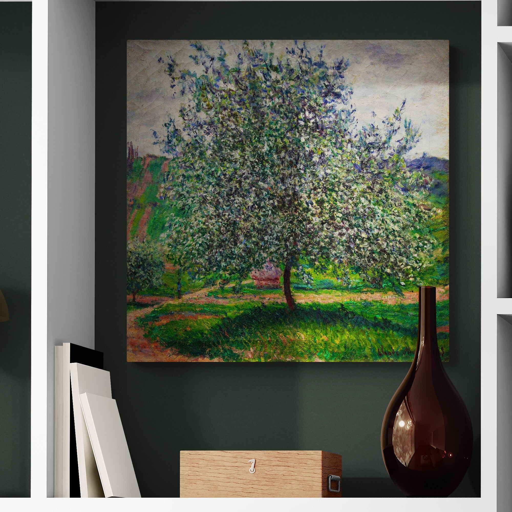 The Apple Tree by Claude Monet - Framed Canvas Wall Art Print - Various Sizes