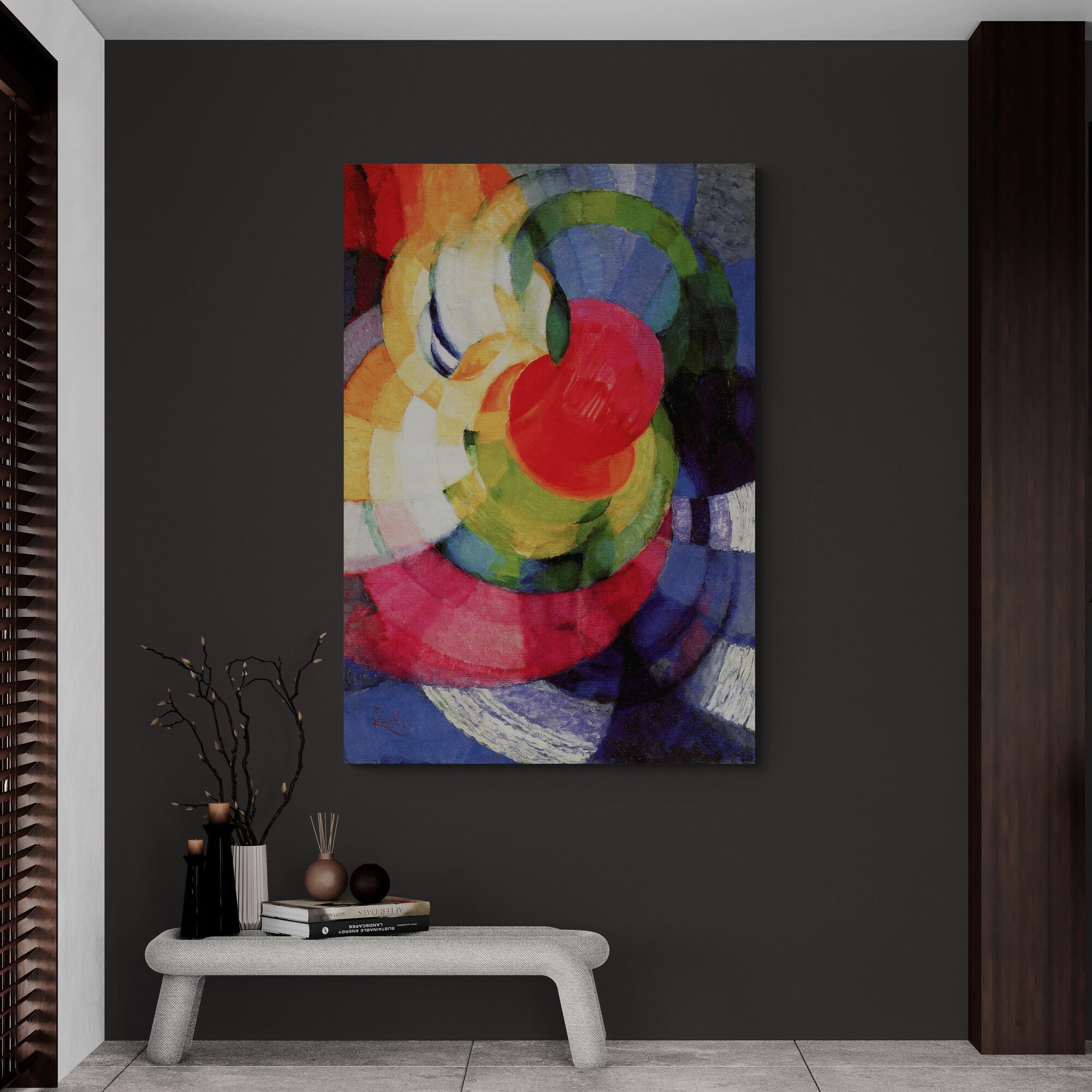 Disks of Newton, Study for Fugue in Two Colors Frantisek Kupka - Canvas Wall Art Framed Print - Various Sizes