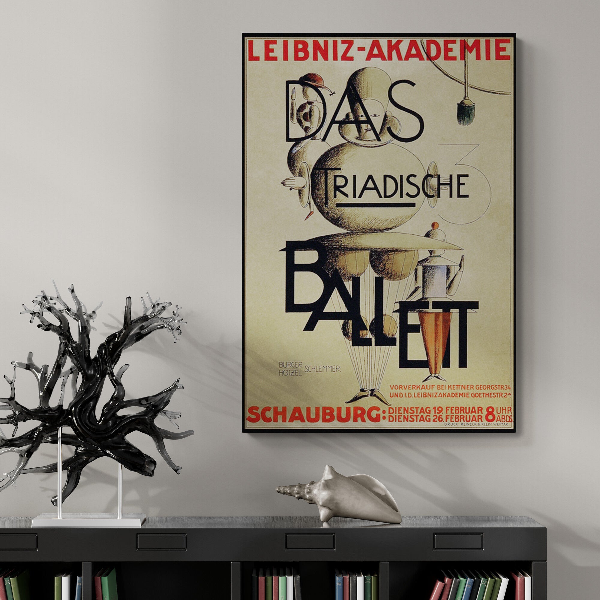 The Triadic Ballet - Vintage Bauhaus Art by Oskar Schlemmer 1924 - Framed Canvas Wall Art Print - Various sizes