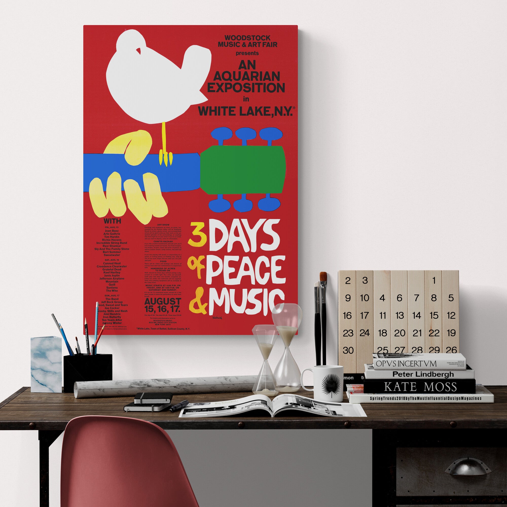 Woodstock Music Festival - Vintage Wall Art - Canvas Wall Art Framed Print - Various Sizes
