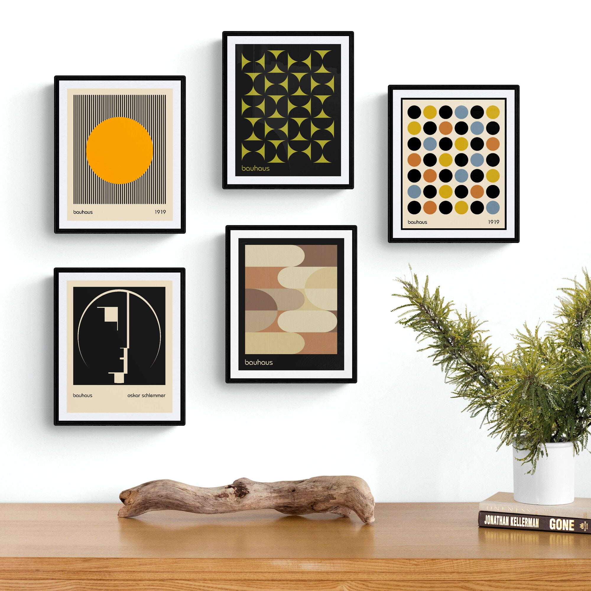 Bauhaus Wall Art - Set of 5 Images (10" x 8" | Unframed) Rolled Prints|Canvas - Bauhaus Poster - Minimalist Wall Art - Abstract Wall Art