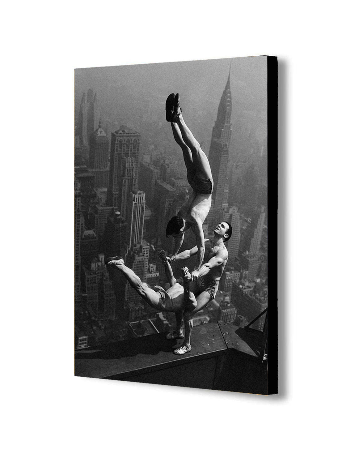 Acrobats - Empire State Building - Canvas Wall Art Framed Print - Various Sizes