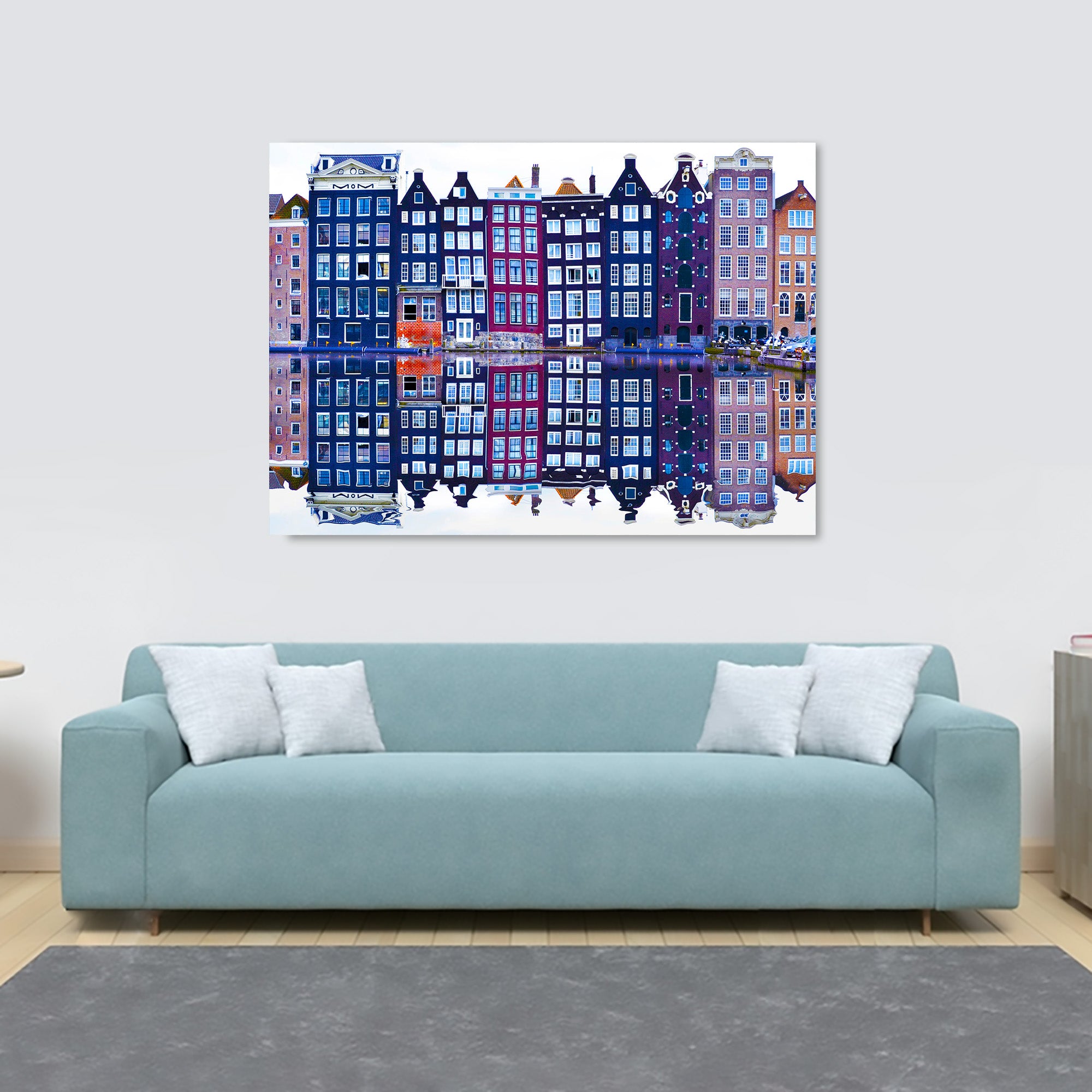 Amsterdam - European Buildings Wall Art - Canvas Wall Art Framed Print. Various Sizes