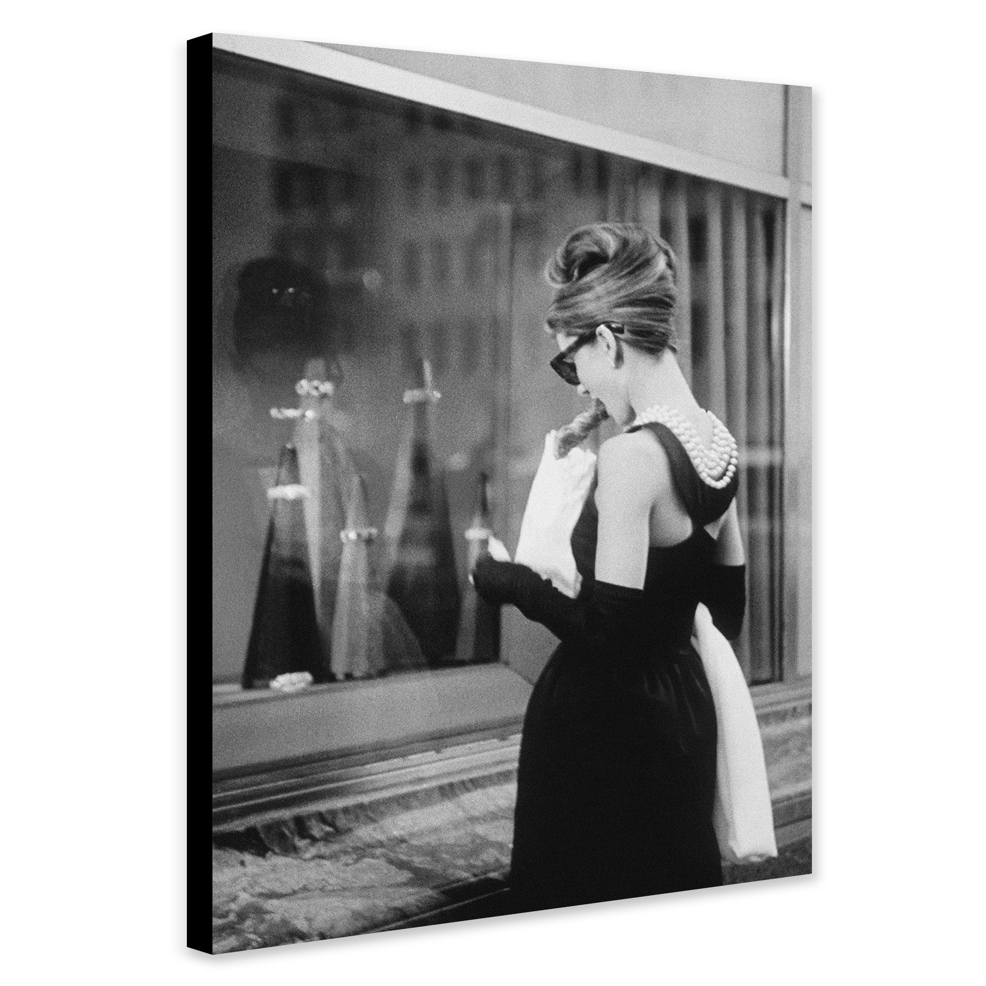 Audrey Hepburn - Window Shopping - Breakfast at Tiffany's - Canvas Wall Framed Print - Various Sizes