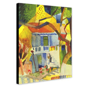 August Macke - Courtyard Of The Country House In St. Germain - Wall Art - Canvas Wall Art Framed Print - Various Sizes