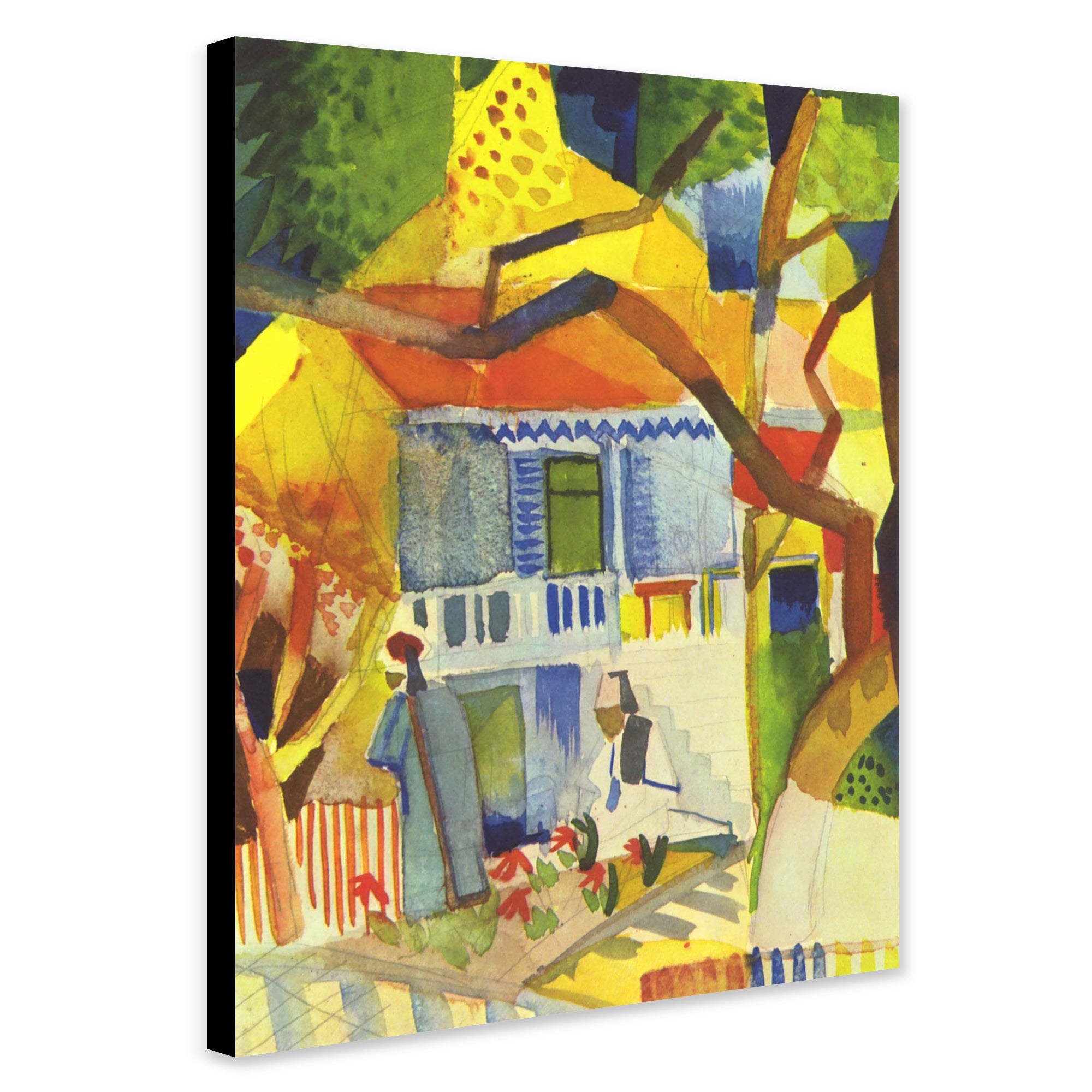 August Macke - Courtyard Of The Country House In St. Germain - Wall Art - Canvas Wall Art Framed Print - Various Sizes
