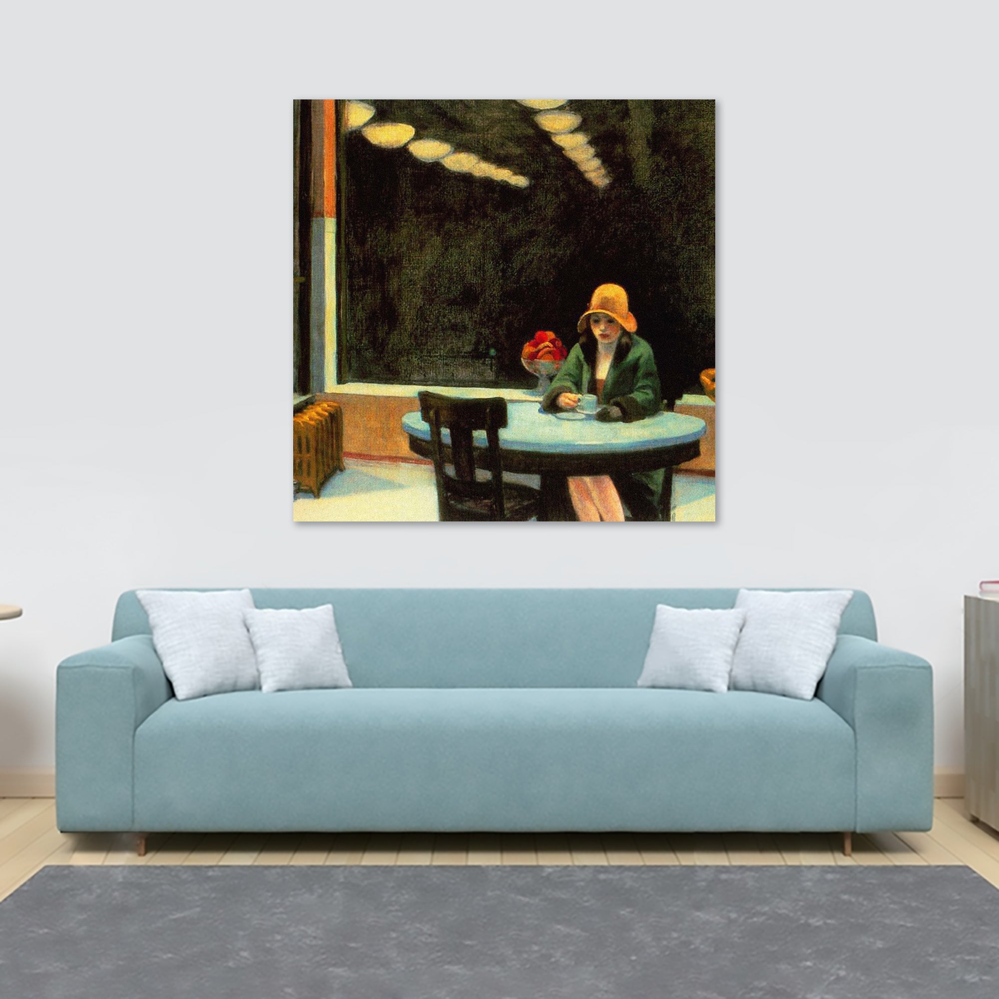 Automat - Wall Art by Edward Hopper 1927 - Framed Canvas Wall Art Print - Various Sizes