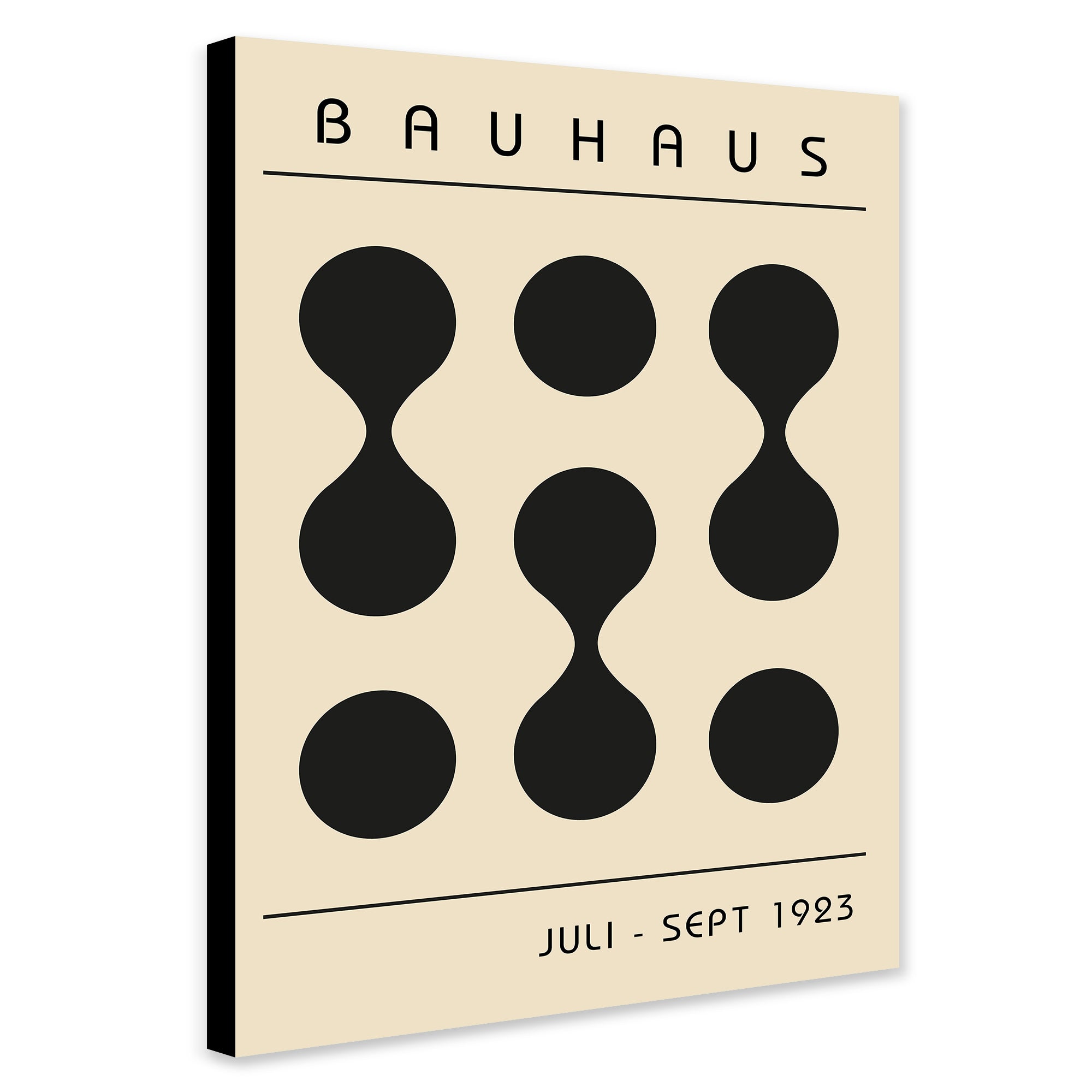 Bauhaus - Connected Circles Grid Wall Art - Canvas Wall Art Framed Print - Various Sizes