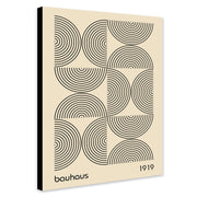 Bauhaus - Half Circles Lines Wall Art - Canvas Wall Art Framed Print - Various Sizes