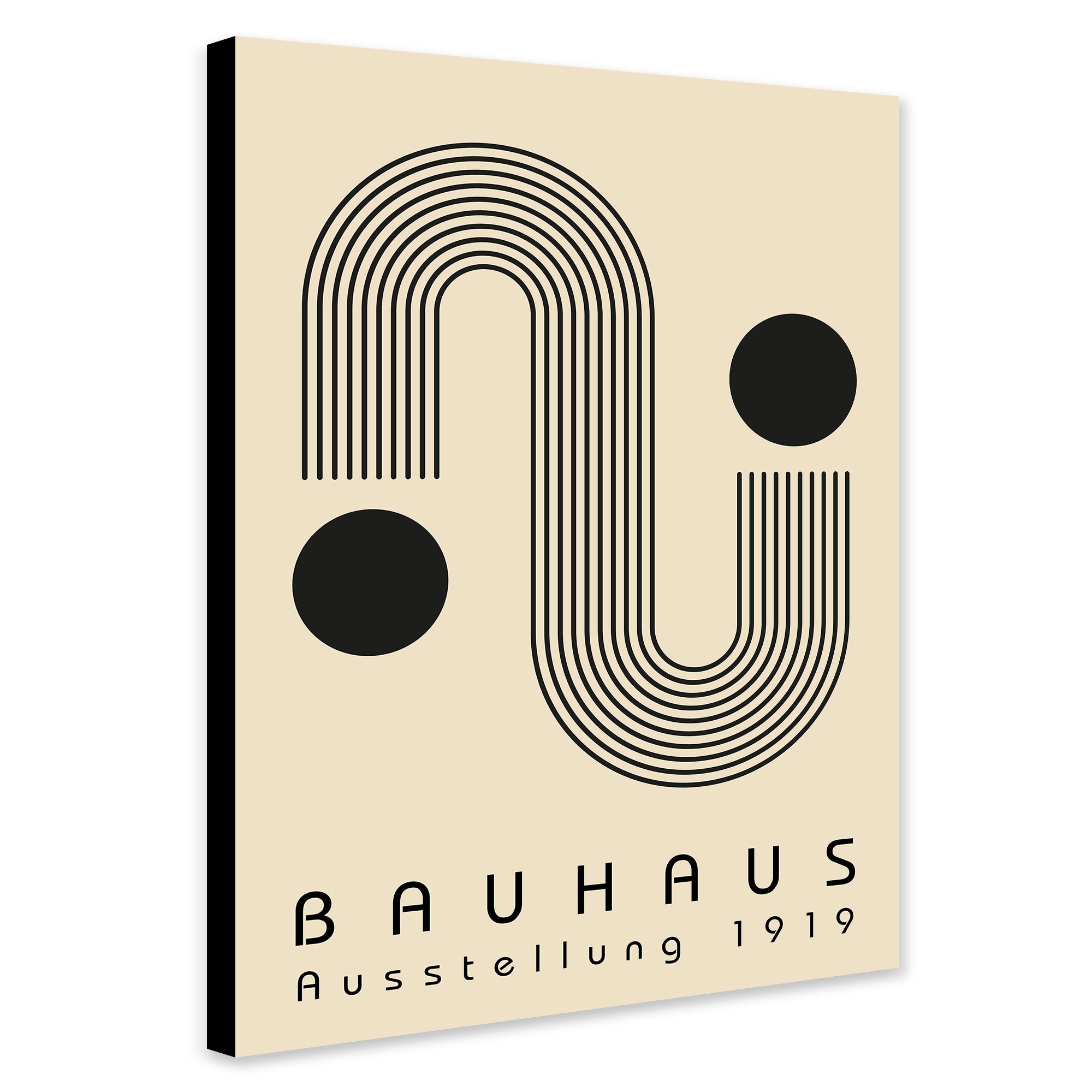 Bauhaus - S-Lines with Two Circles Wall Art - Canvas Wall Art Framed Print - Various Sizes