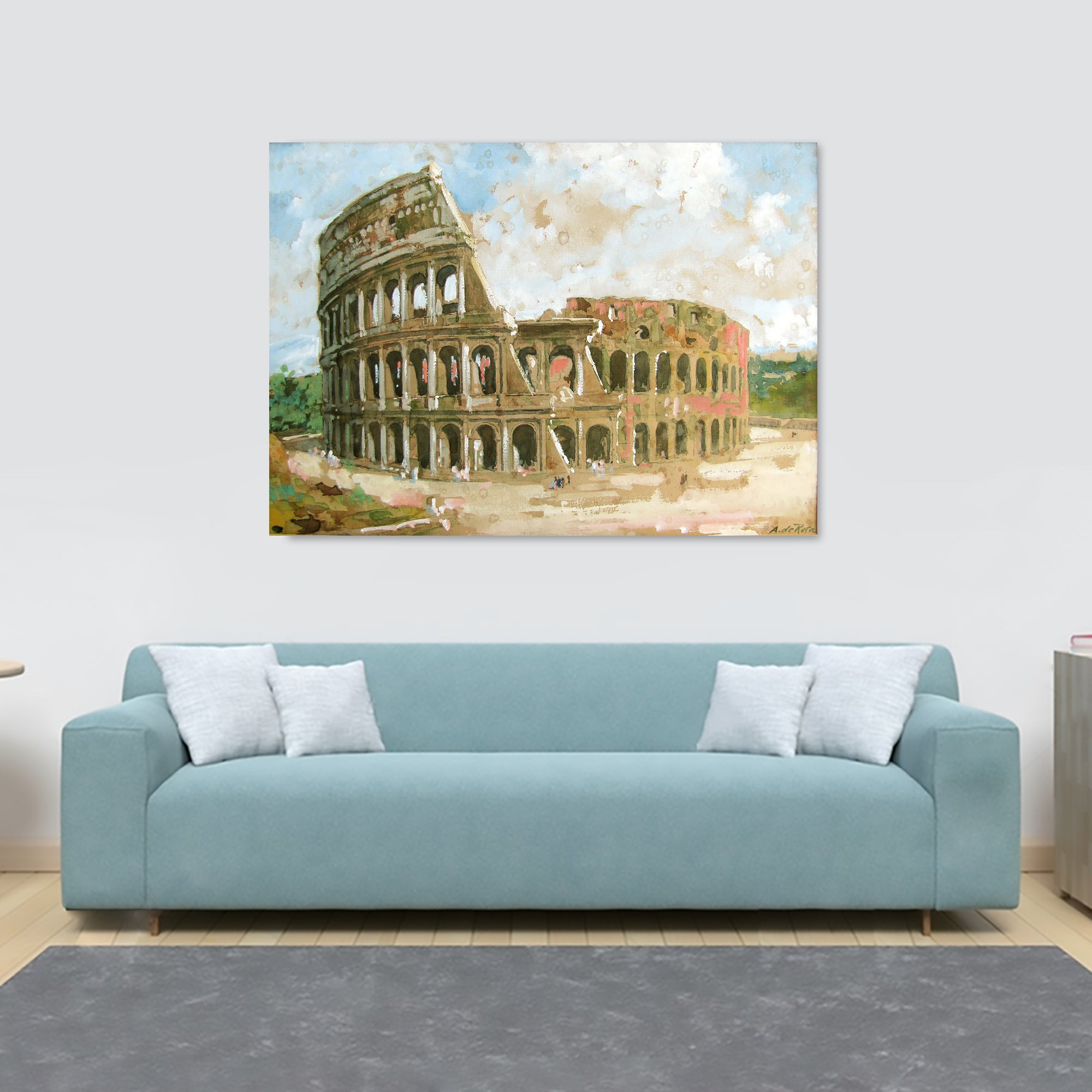 Colosseum - Rome by Anna Palm - 1900 - Canvas Wall Art Framed Print - Various Sizes