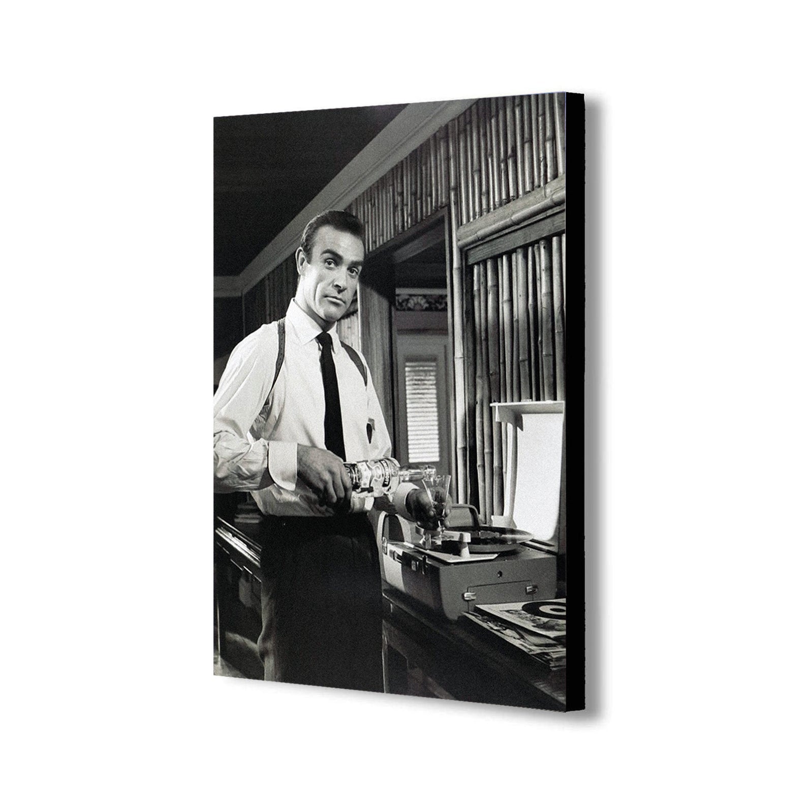 James Bond - Vodka Martini - Sean Connery - Canvas Wall Art Framed Print - Various Sizes