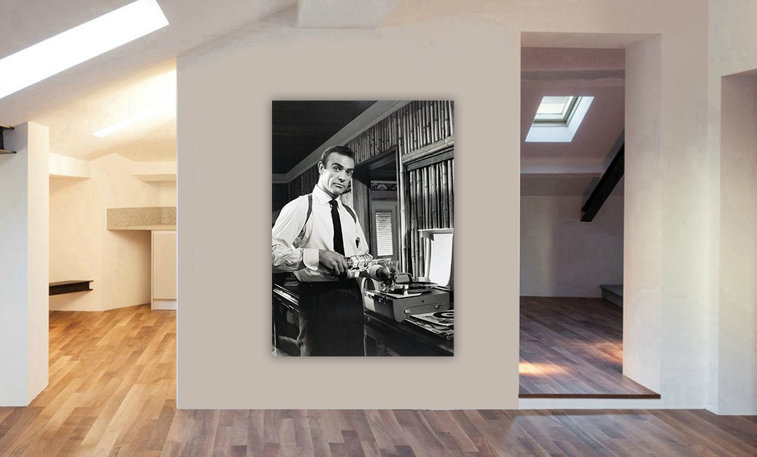 James Bond - Vodka Martini - Sean Connery - Canvas Wall Art Framed Print - Various Sizes