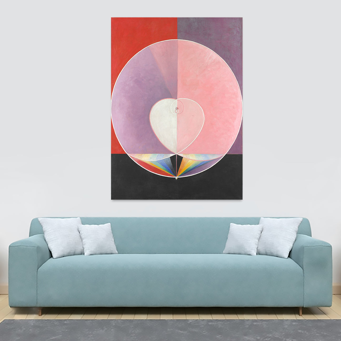 Doves by Hilma af Klint Abstract Art - Canvas Wall Art Framed Print - Various Sizes