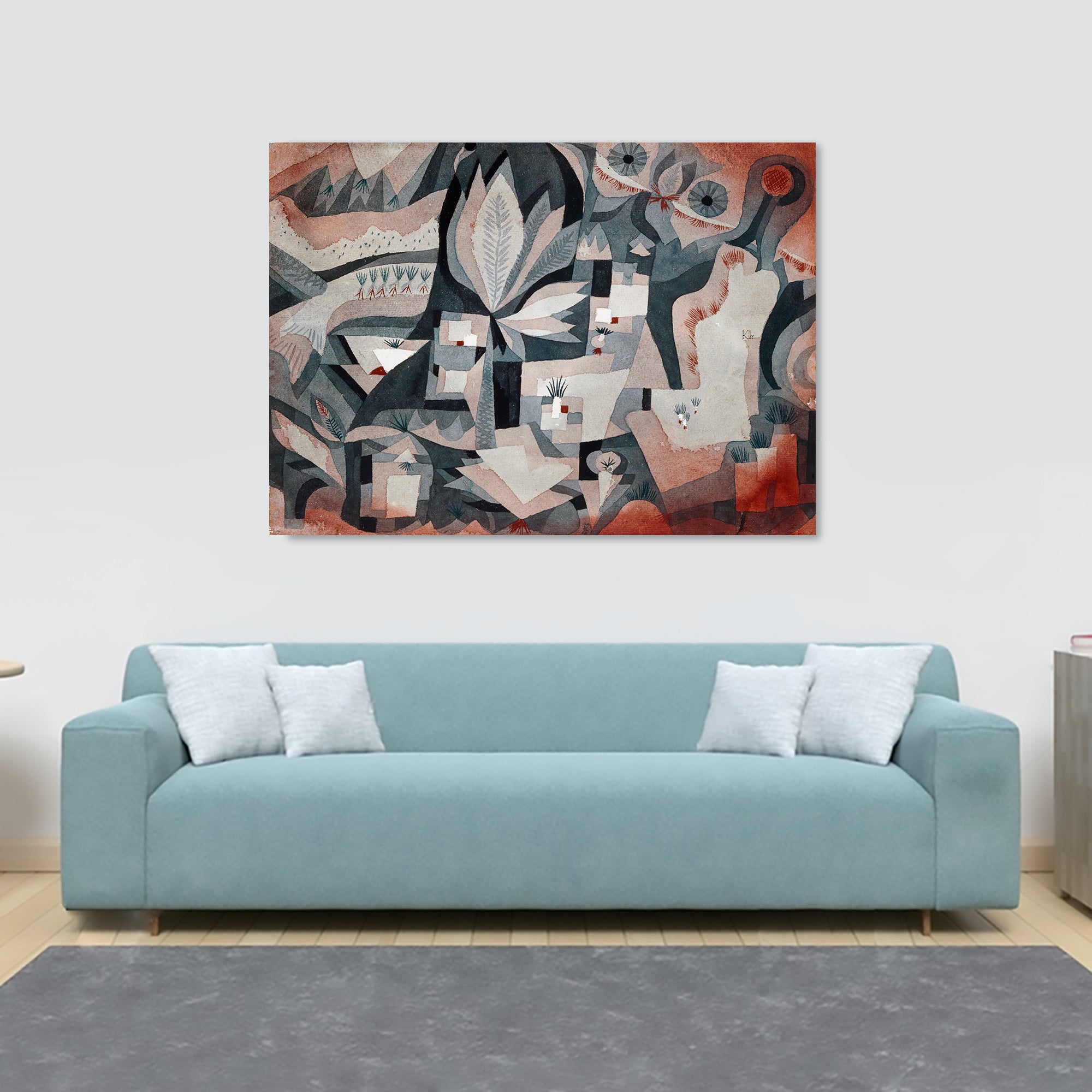 Dry Cooler Garden by Paul Klee - Canvas Wall Art Framed Print - Various Sizes