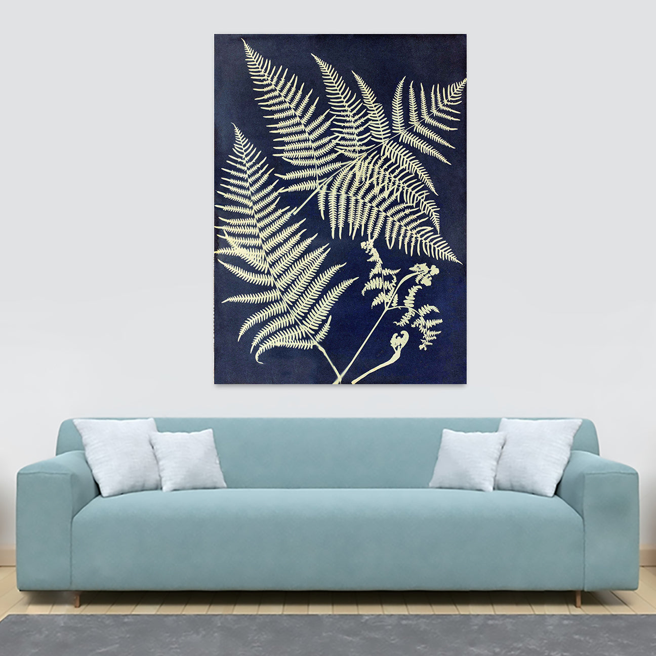 Eagle Fern - Abstract By Anna Atkins - Canvas Wall Art Framed Print - Various Sizes