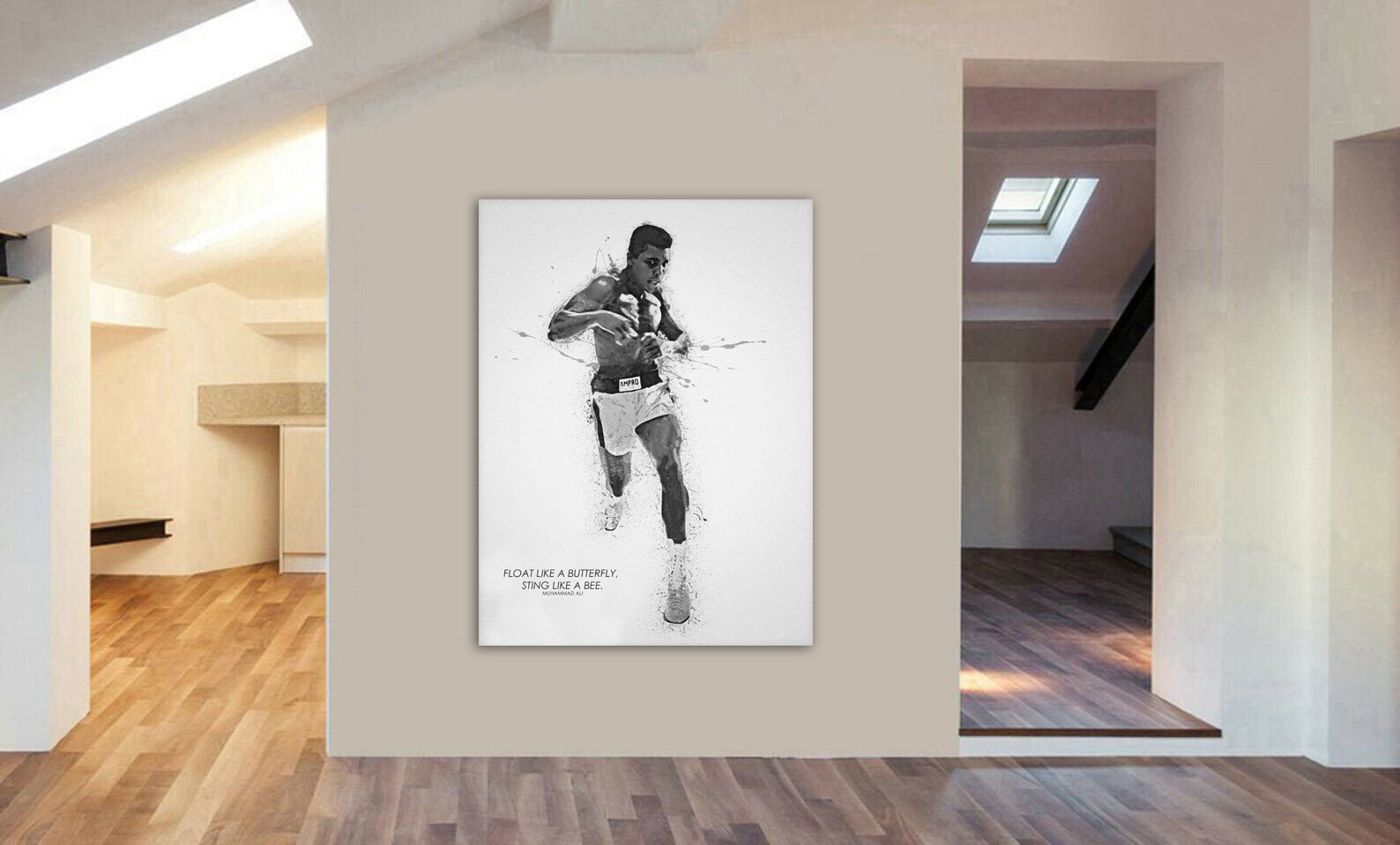 Muhammad Ali - Float Like A Butterfly, Sting Like A Bee - Canvas Wall Art Framed Print - Various Sizes