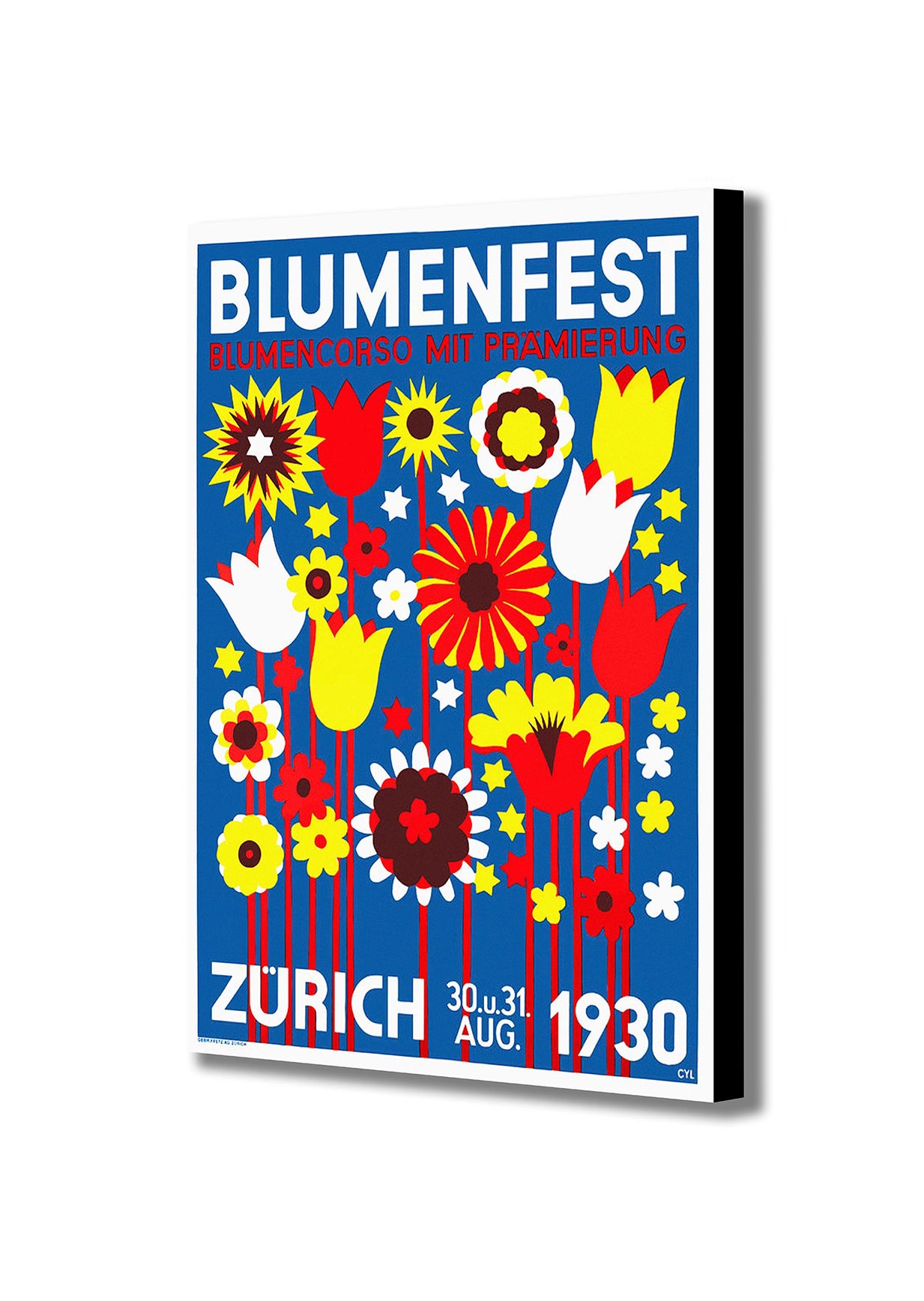 Flower Show - Zurich - Art Deco Vintage 1930 by Walter Cyliax - Canvas Wall Art Framed Print - Various Sizes