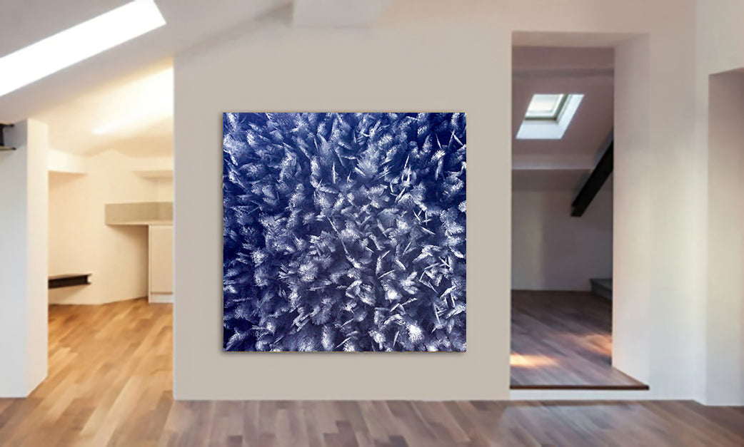 Frosted Ice Flakes - Abstract - Framed Canvas Wall Art Print - Various Sizes