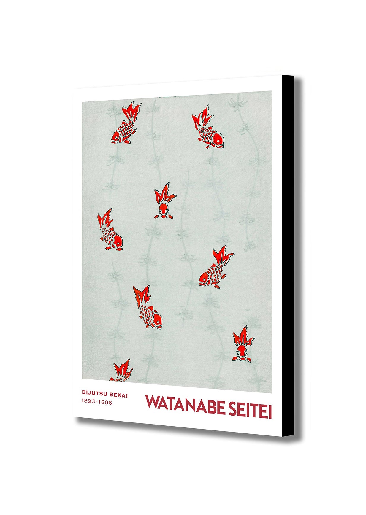 Goldfish Pattern Japanese Art by Watanabe Seitei - Canvas Wall Art Framed Print - Various Sizes
