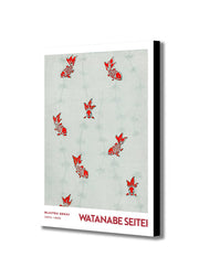 Goldfish Pattern Japanese Art by Watanabe Seitei - Canvas Wall Art Framed Print - Various Sizes