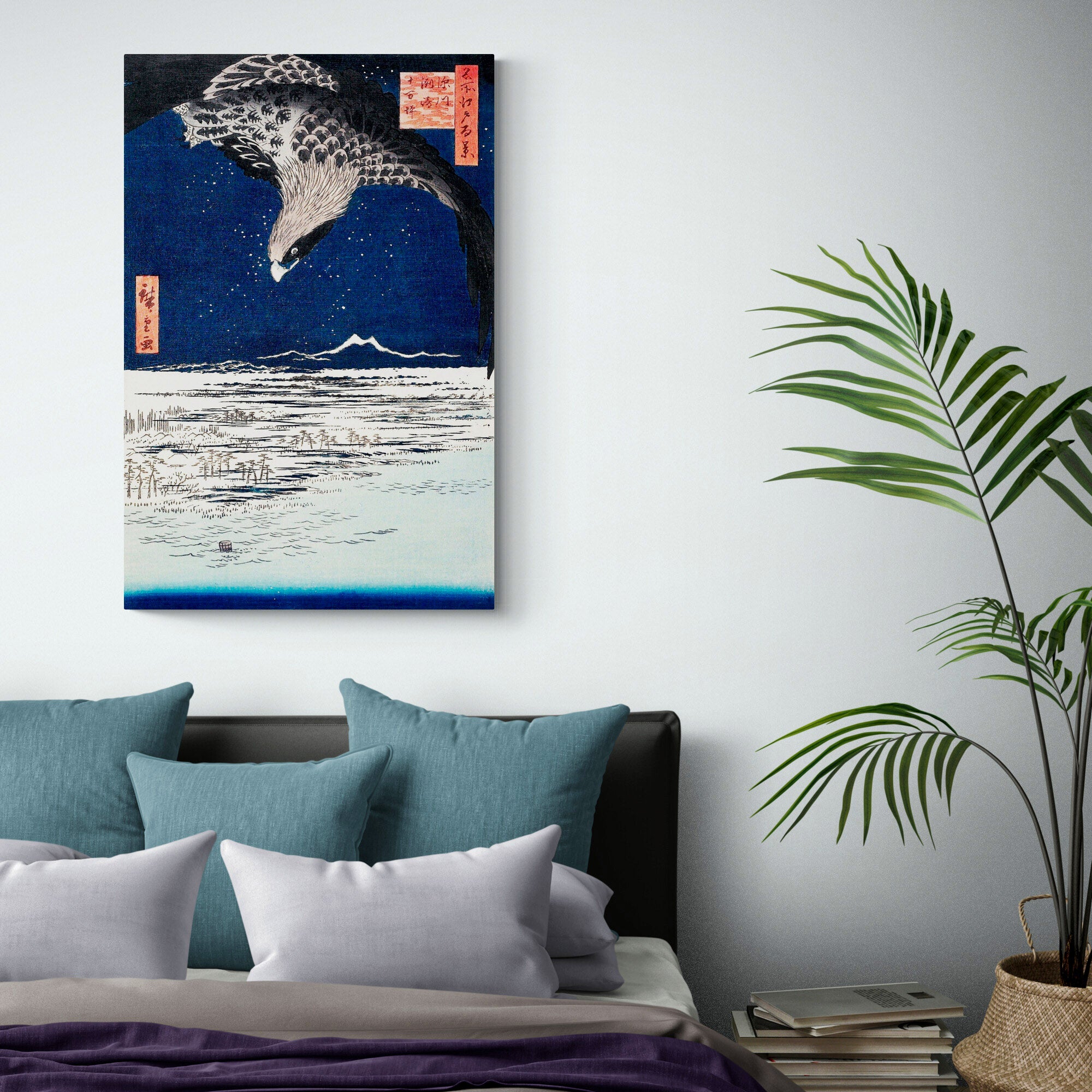 Japanese Hawk -  Vintage Art by Utagawa Hiroshige (1857) - Canvas Wall Art Print - Various Sizes