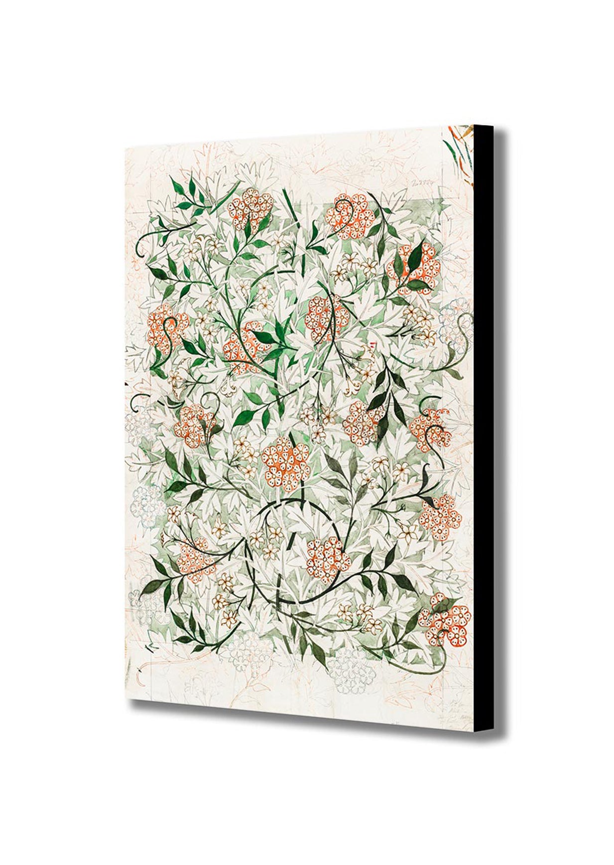 Jasmine Pattern by William Morris - Canvas Wall Art Framed Print - Various Sizes