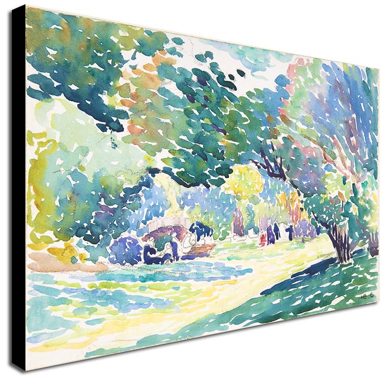 Landscape by Henri-Edmond Cross - Canvas Wall Art Framed  Print - Various Sizes