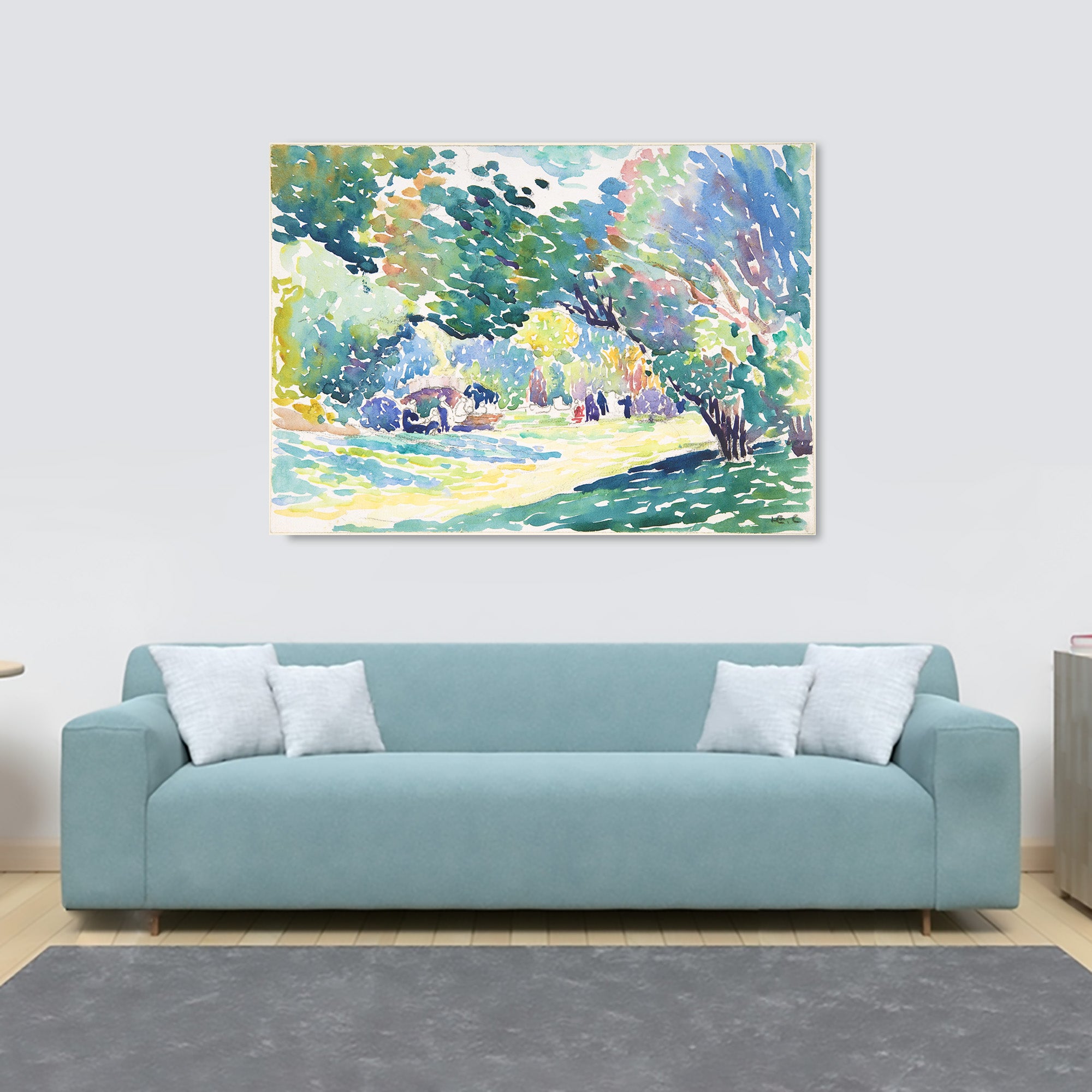 Landscape by Henri-Edmond Cross - Canvas Wall Art Framed  Print - Various Sizes