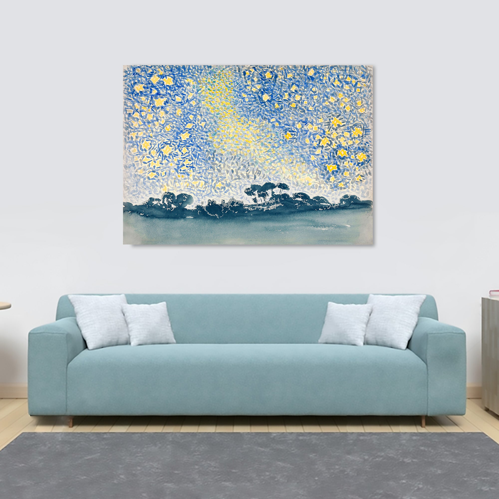 Landscape with Stars by Henri-Edmond Cross - Canvas Wall Art Framed  Print - Various Sizes