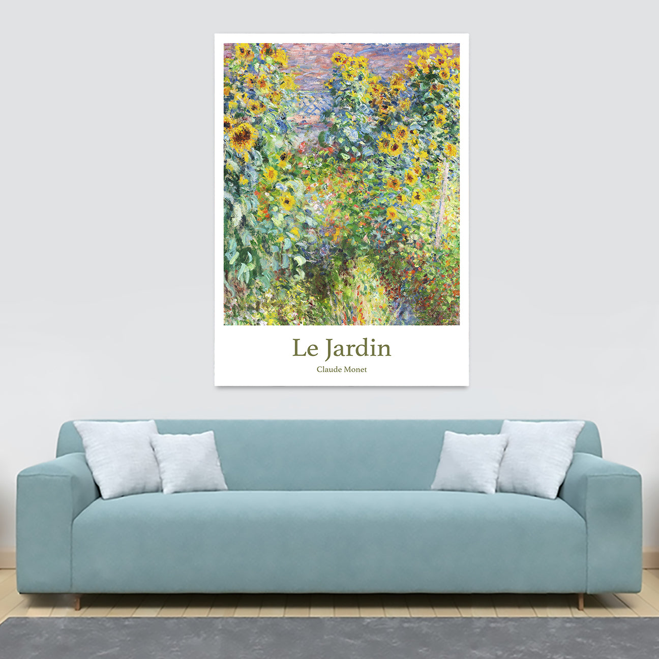 Le Jardin by Claude Monet - Canvas Wall Art Framed Print - Various Sizes