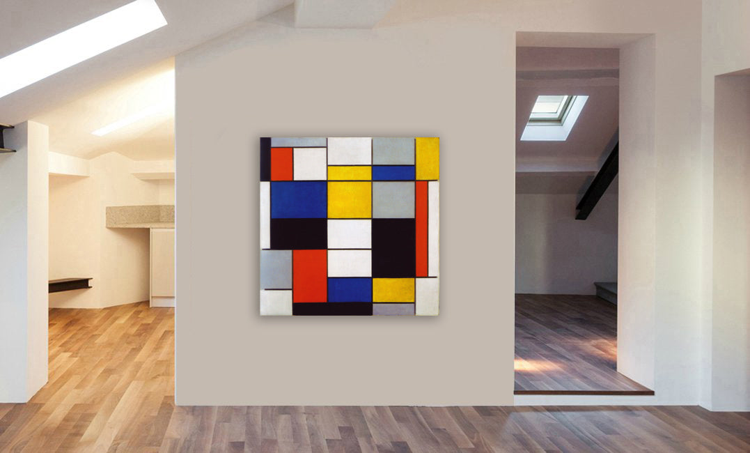 PIET MONDRIAN - COMPOSITION A - Framed Canvas Wall Art Print - Various Sizes
