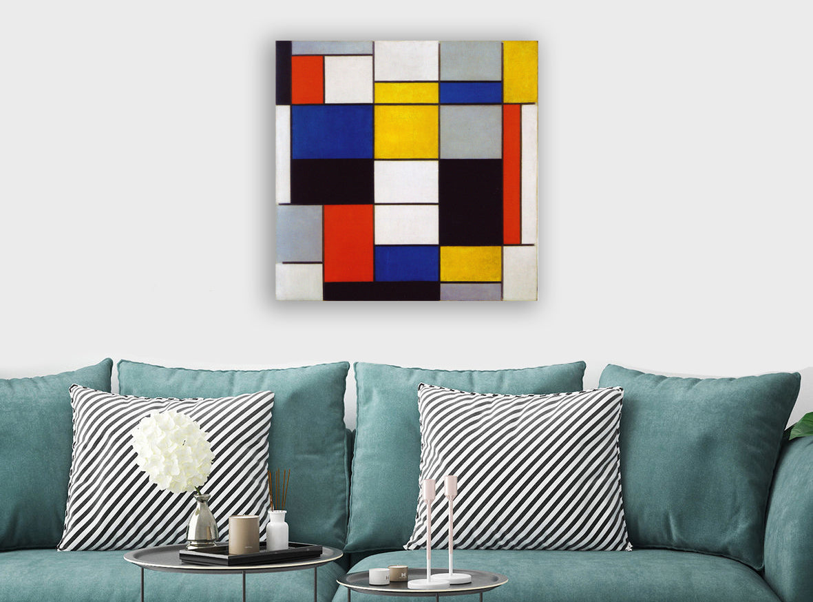 PIET MONDRIAN - COMPOSITION A - Framed Canvas Wall Art Print - Various Sizes