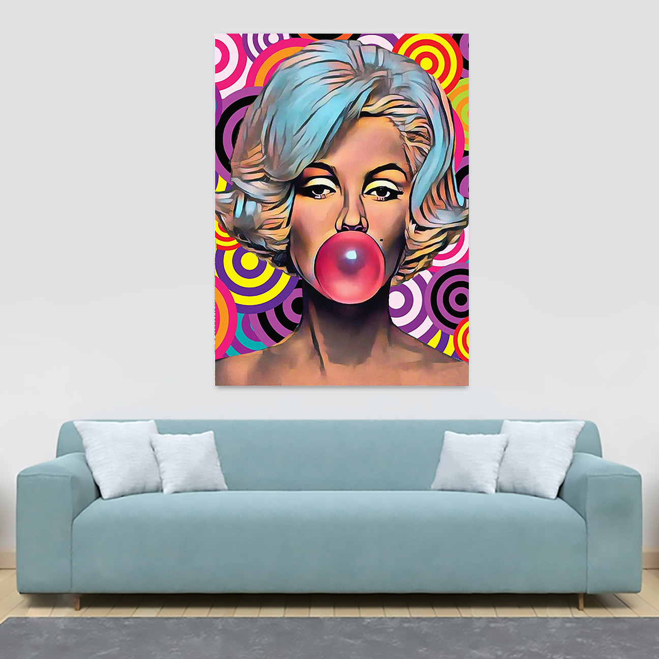 Marylyn Monroe - Bubble Gum Pop Art - Canvas Wall Art Framed Print - Various Sizes
