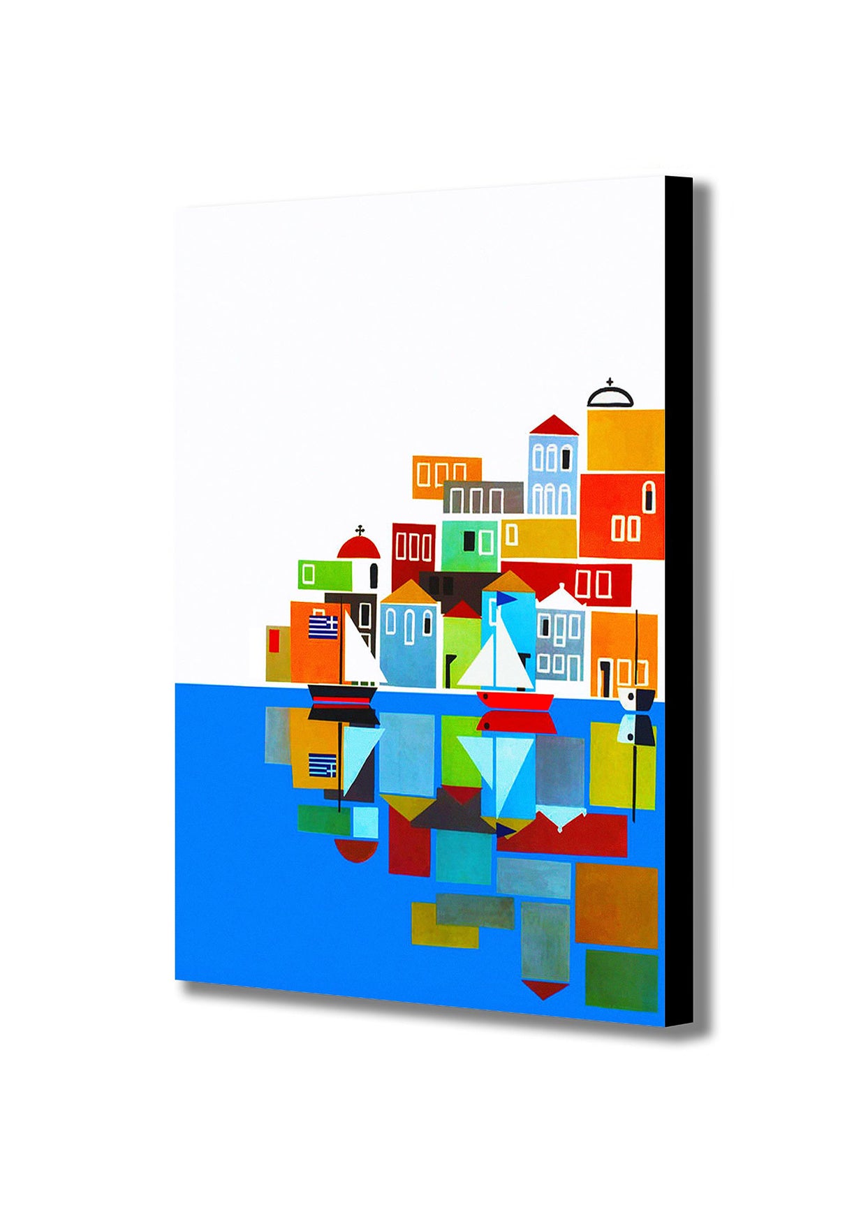 Mediterranean Travel Vintage Art 1961 - Canvas Wall Art Framed Print - Various Sizes