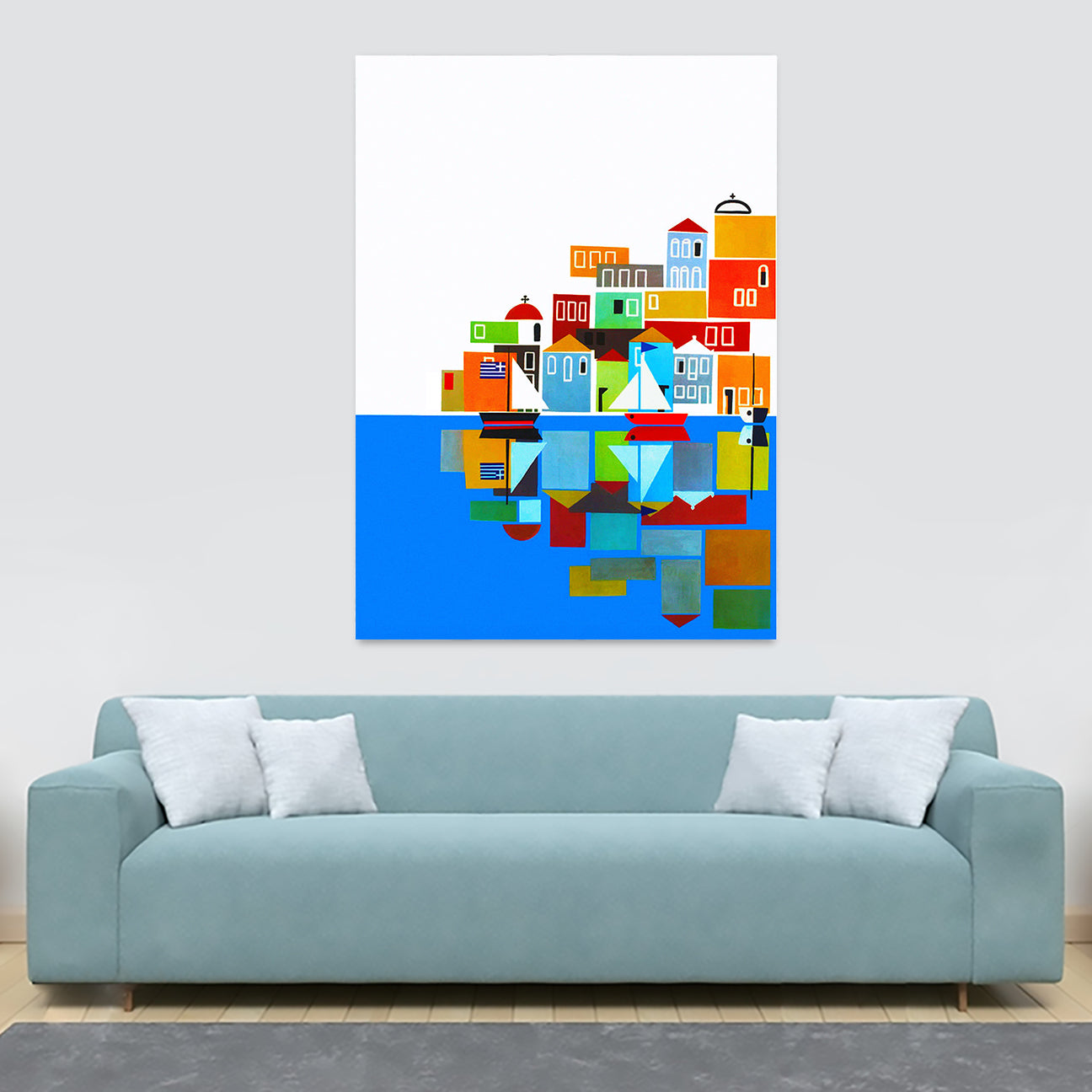 Mediterranean Travel Vintage Art 1961 - Canvas Wall Art Framed Print - Various Sizes