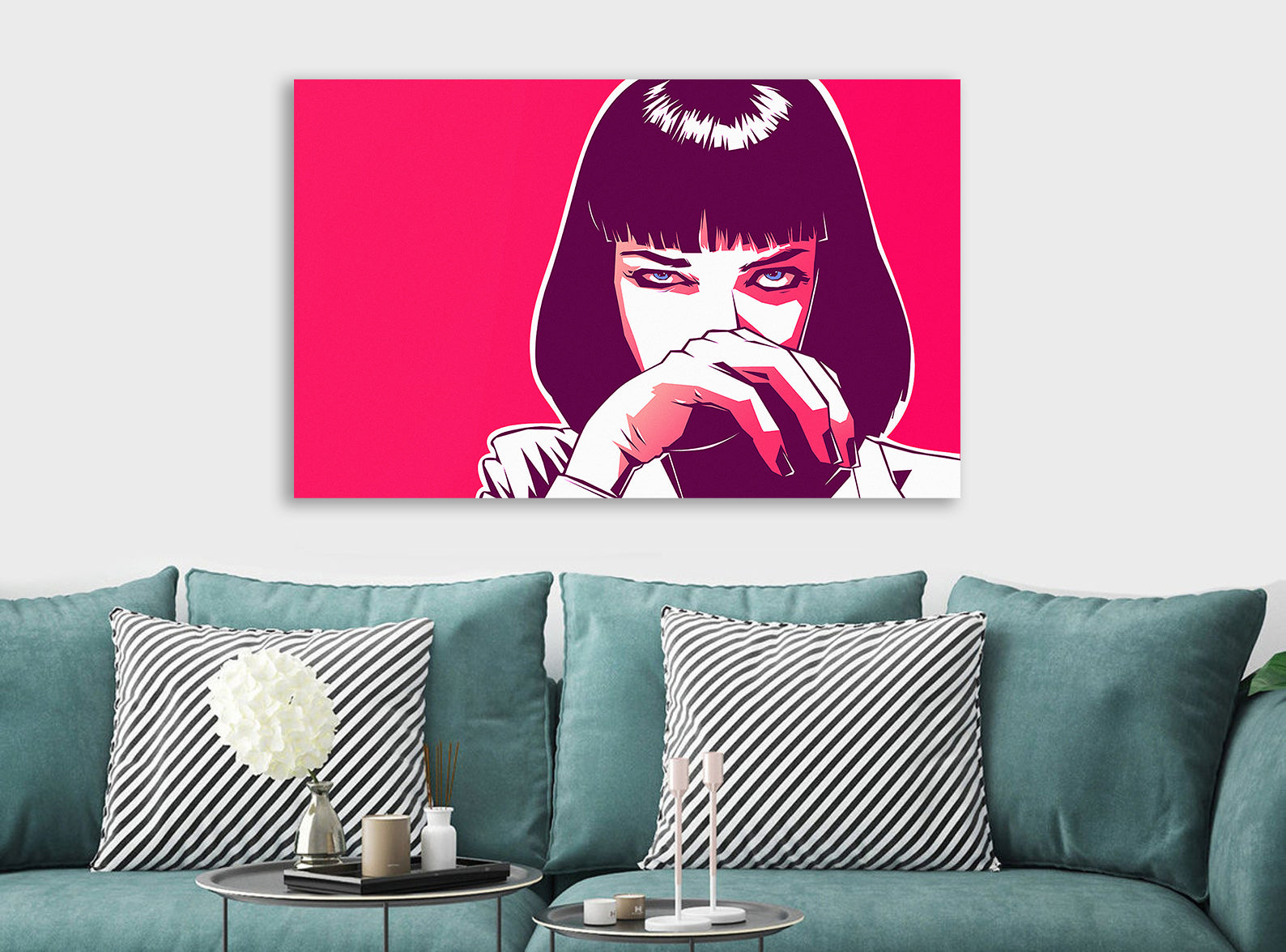 Pulp Fiction - Mia Wallace - Pop Art - Canvas Wall Art Framed Print. Various Sizes