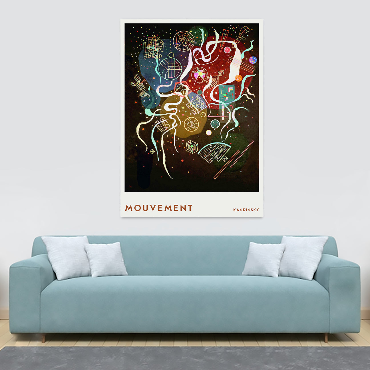 Mouvement by Wasilly Kandinsky - Canvas Wall Art Framed Print - Various Sizes